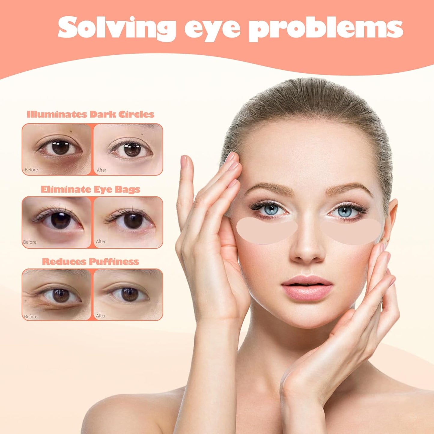 2 Pairs Silicone Reusable Eye Patches, Under Eye Mask Patches for Reduce Eye Wrinkle and Fine Lines Skin Care