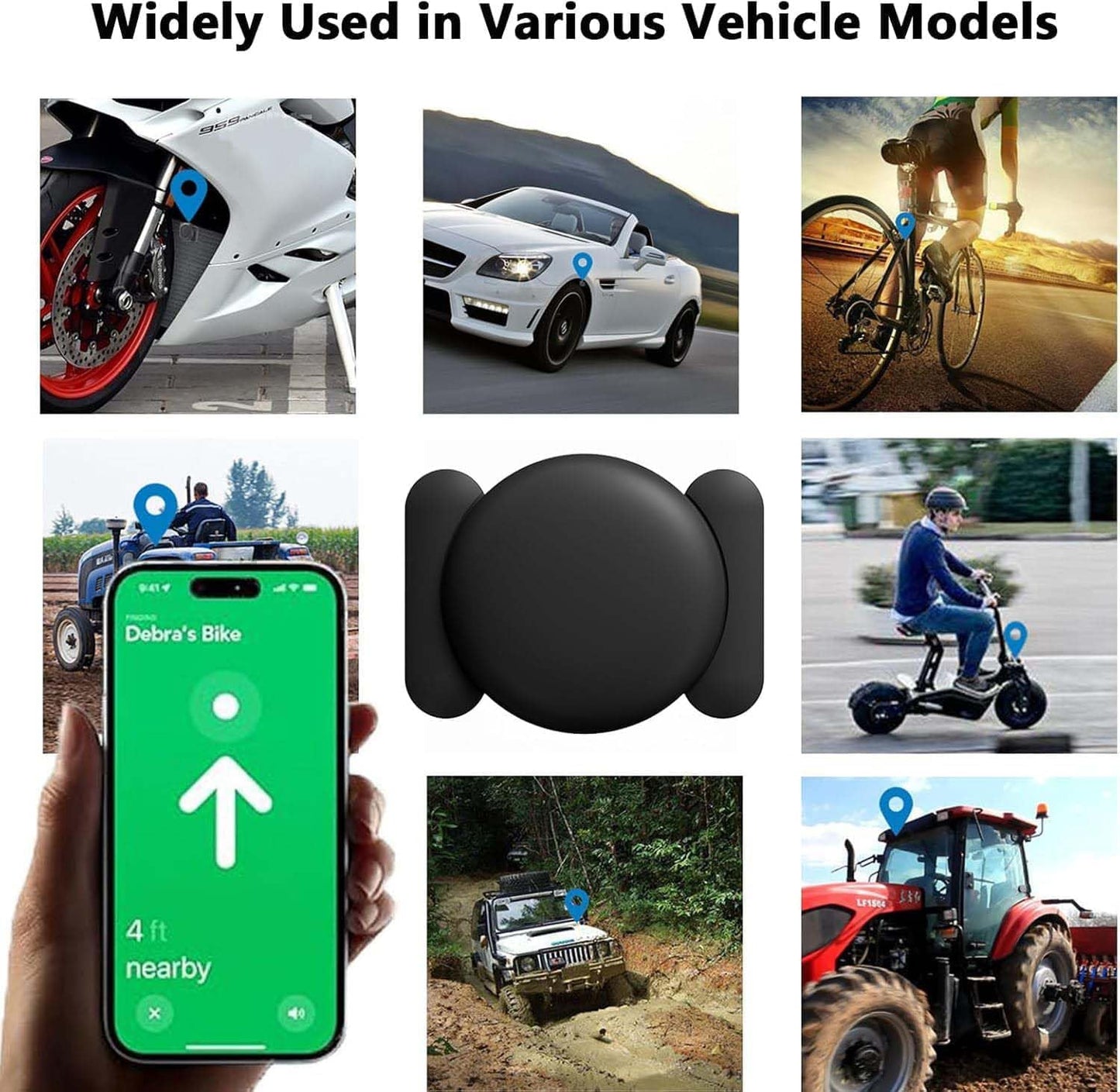 Car GPS Tracking for Vehicles,Cars, Kid etc, 2PCS Mini Hidden Car Tracker with Magnetic Waterproof Case, Real Time GPS Tracker for Vehicles Work with Find My (iOS Only),No Monthly Fee,Black