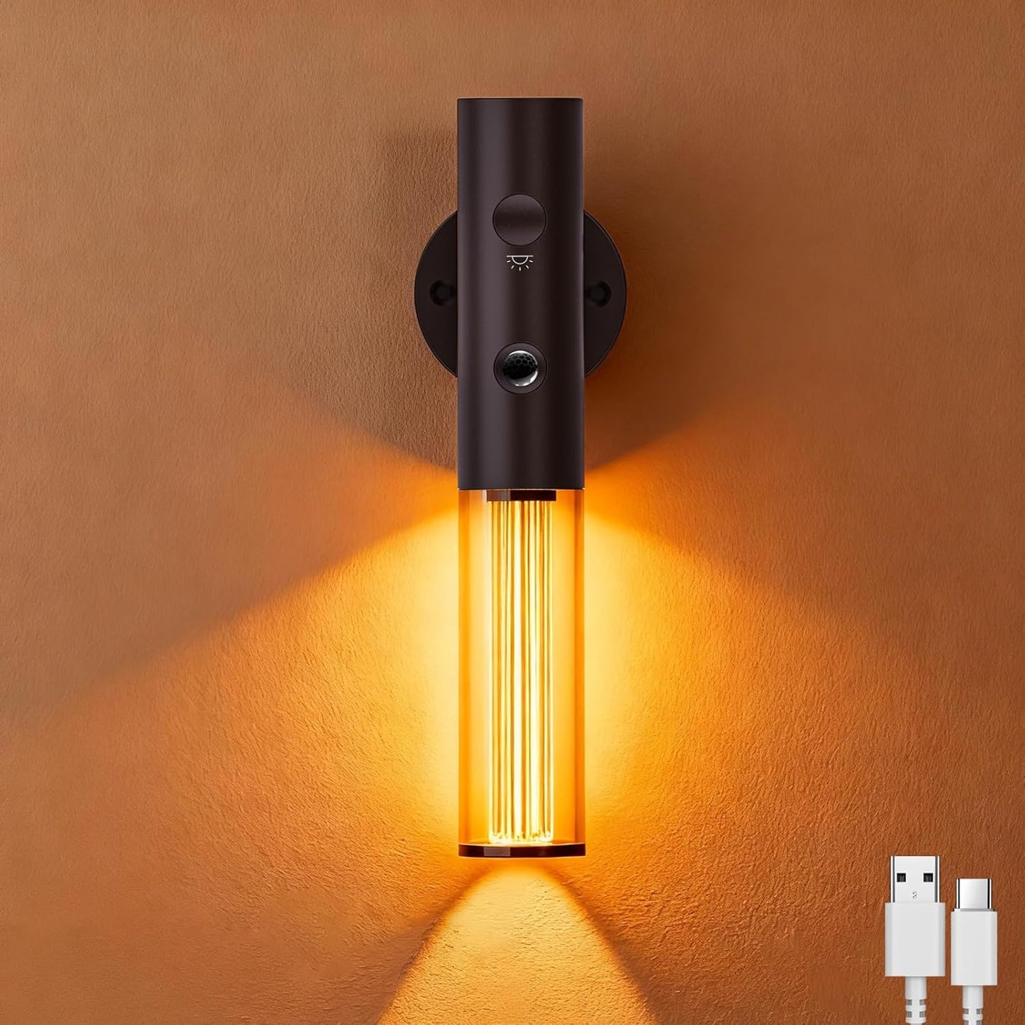 Koopala Motion Sensor LED Night Lights, Rechargeable Battery Operated Indoor Smart Motion Detector Nightlights with 3 Modes&3 Brightness, Auto Body Sensor Wall Lamps for Closet Stairway Cabinet