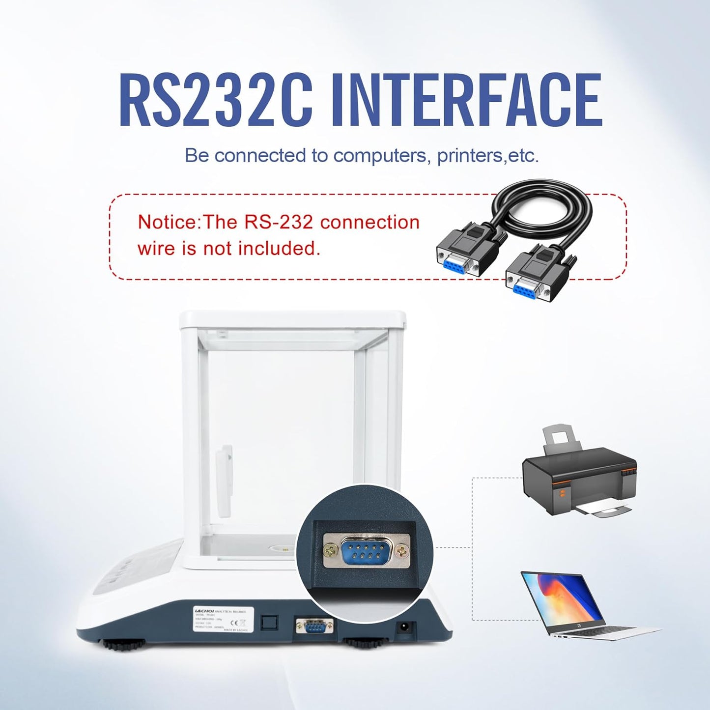 Lab Analytical Balance 500g×0.001g Accuracy Digital Lab Scale Laboratory Analytical Balance with Windshield Jewelry Scale RS232 Interface (0.001g*500g)