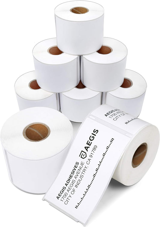 Aegis Adhesives - 2-5/16" X 4" Replacement for DYMO 30256 (8 Rolls/2400 Labels) Direct Thermal Shipping Labels - Compatible with LabelWriter 450, 450 Turbo, 4XL Printers (NOT 550, 5XL)