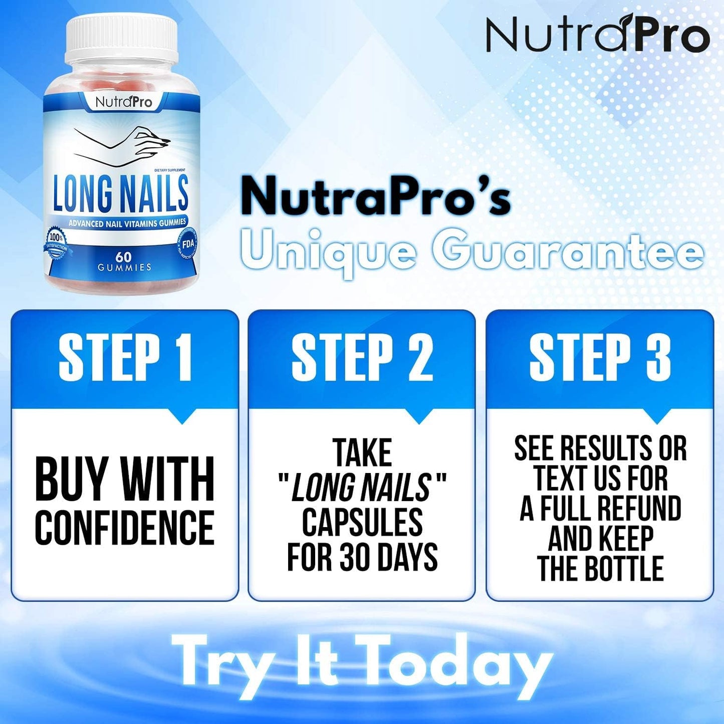 Nail Growth Vitamins for Stronger Nail - No More Chipped Nails.Nail Strengthener And Growth Supplement Gummies – Grow Strong Long Nails With Biotin And Collagen Gummies.