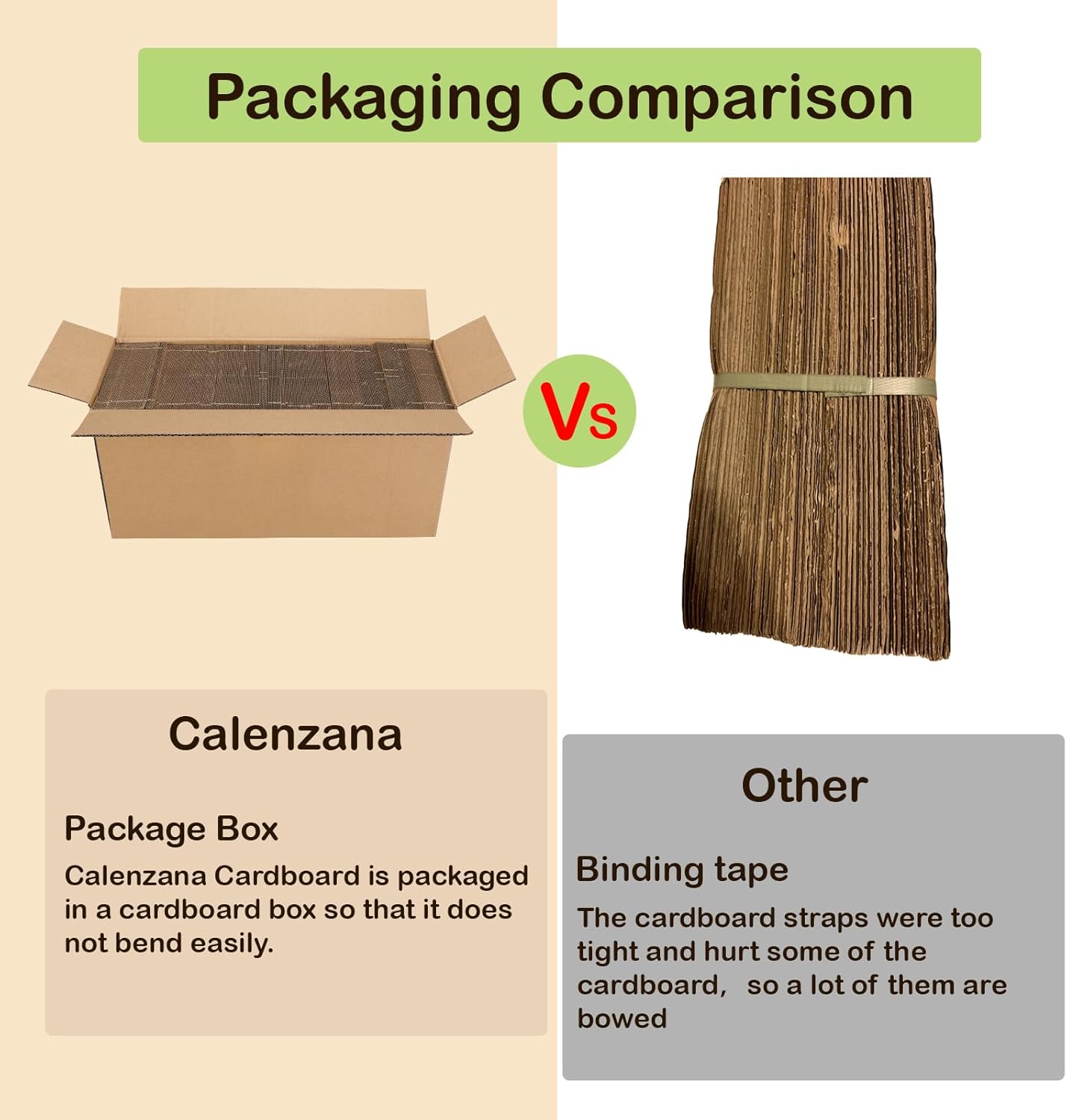 Calenzana 9x12 Corrugated Cardboard Sheets Set of 50, Flat Card Boards Inserts for Crafts, Packing, Shipping, Moving, Mailing