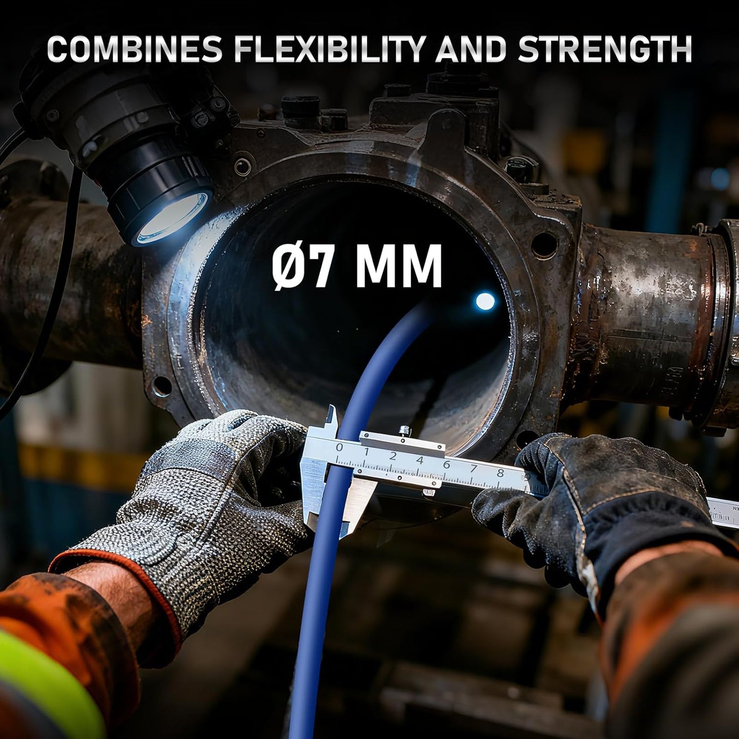 Sewer Camera, Self Leveling Drain Camera 165ft with Meter Counter, 9" HD Plumbing Cameras Snake with 12 LED Lights, 5100mAh Battery, IP68 & 32GB DVR Recorder, Duct Sewer Line Pipe Inspection
