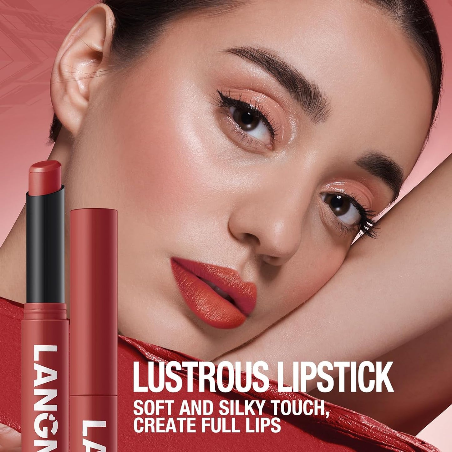 Jolilab 2Pcs Velvet Matte Lipstick Nude Matte Soft Dark Color Stick High Pigmented Long-Lasting Waterproof Lip Stick Lip Balm Beauty Cosmetics Gift for Girls and Women(07#+08#)