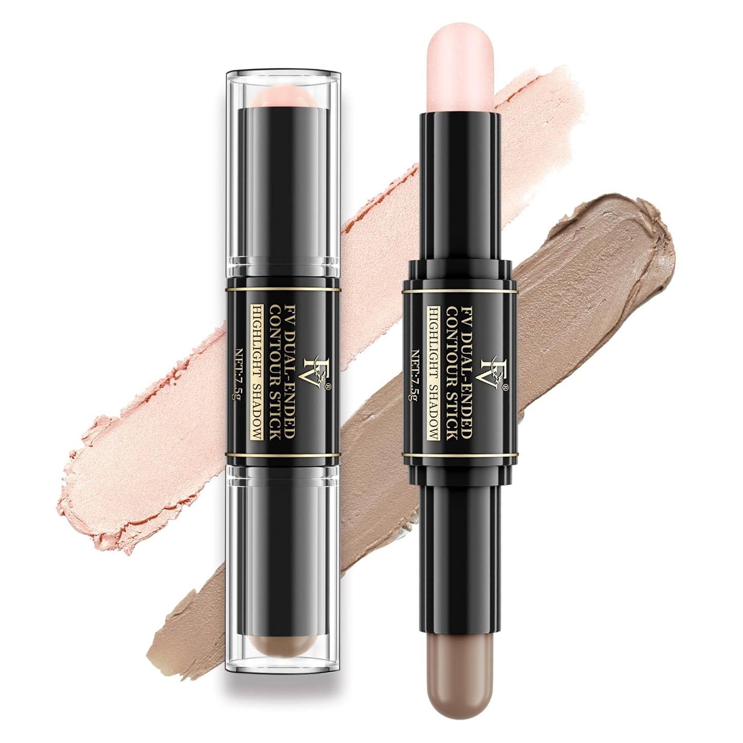 FV Cool Toned Contour Stick, Double-ended Contour and Highlighter Stick, Long Lasting & Lightweight Contour Stick Makeup with Natural Finish, Waterproof and Creamy Texture for Face Shaping, 01