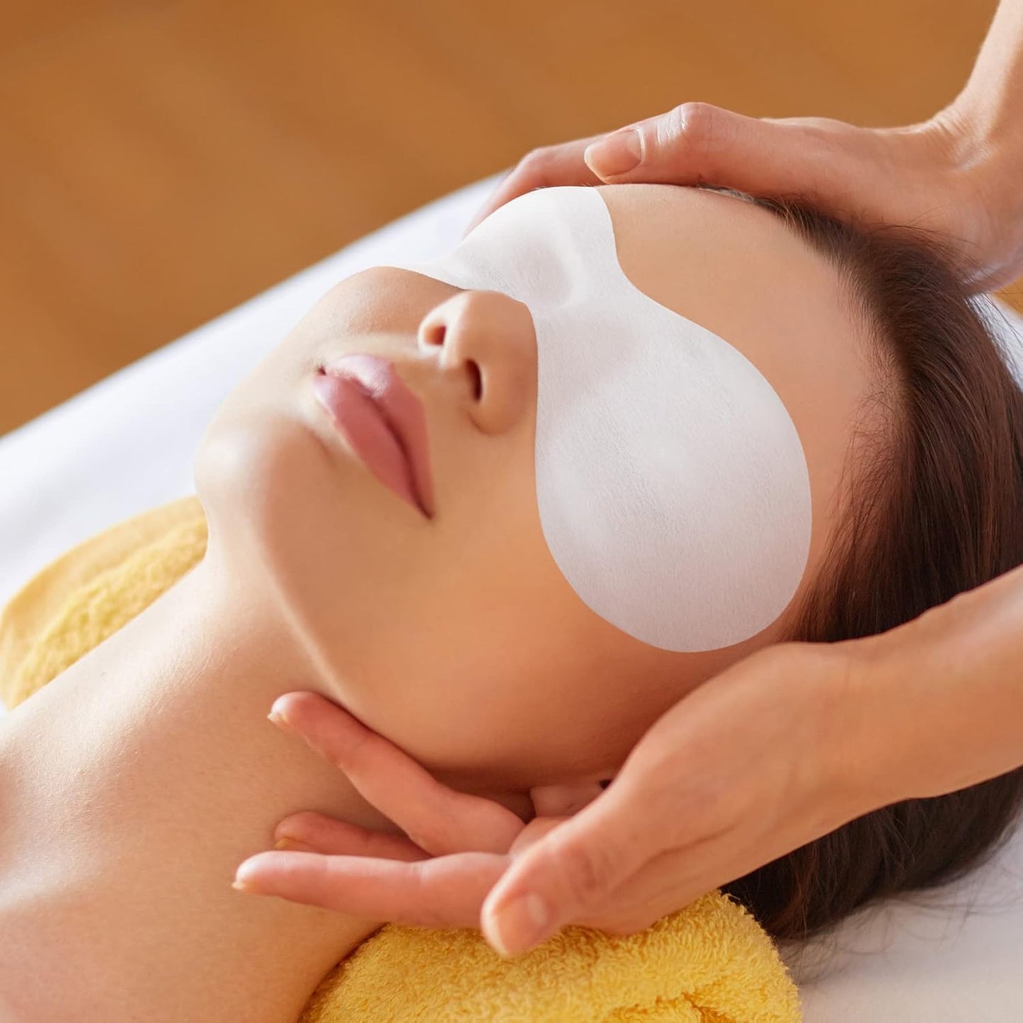 100 Sheets Disposable Non Woven Eye Care, Cotton Paper Facial Eye Pads Spa, DIY Clear Eye Mask Paper Beauty Sheets for Skincare Spa Wrap Moisture Retention