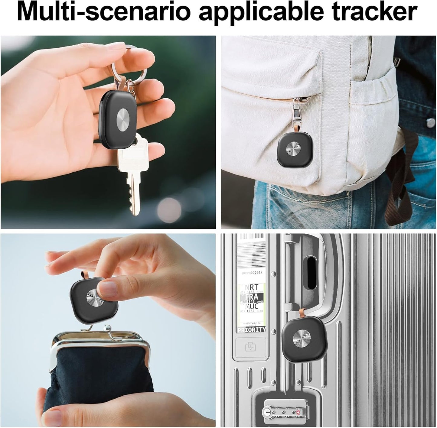 Air Tracker Tags, Key Finder Works with Find My App (iOS Only), Bluetooth Tracker for Keys, Luggage, Suitcases, Key Finder Locator with Sound, Worldwide Tracking Tags, Replaceable Battery-2 Pack