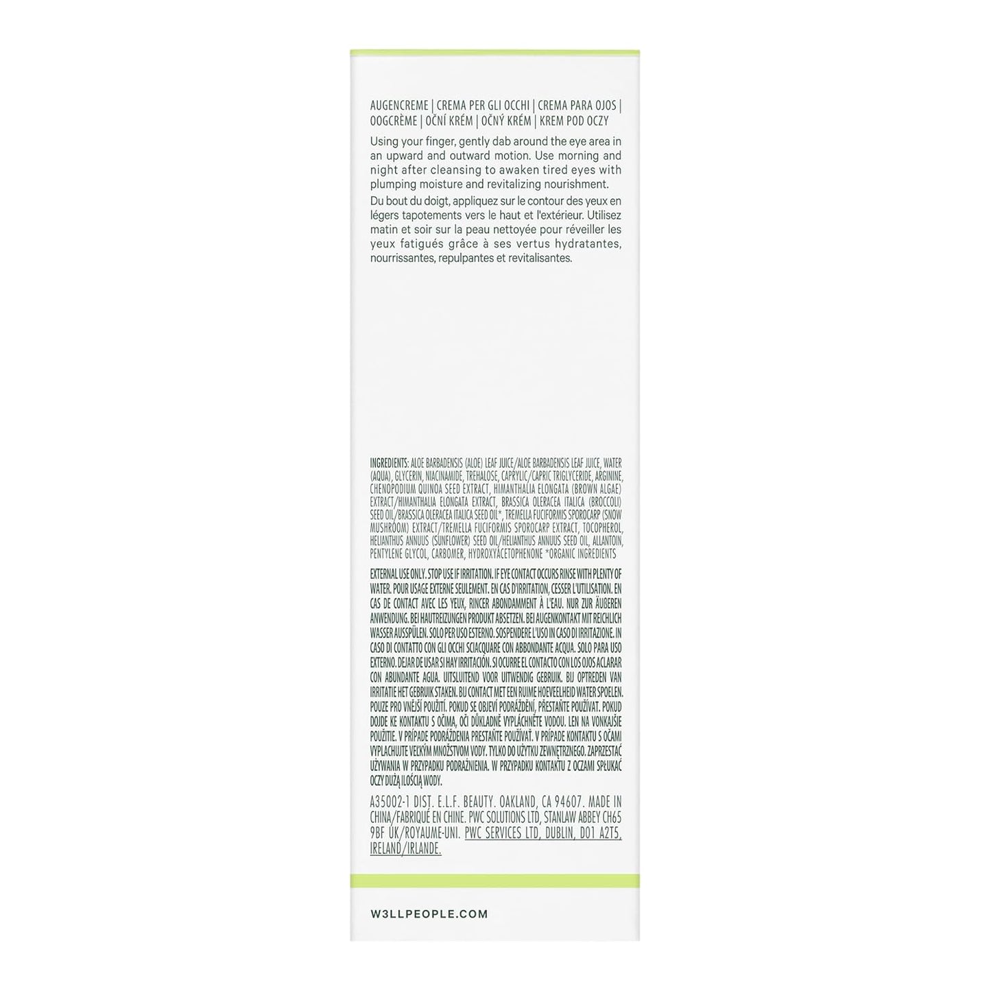 Well People Revitalizing Dew Snow Mushroom Eye Gel-Cream, Gel-based Eye Cream For Moisturizing Undereyes, Targets Fine Lines, Vegan & Cruelty-free