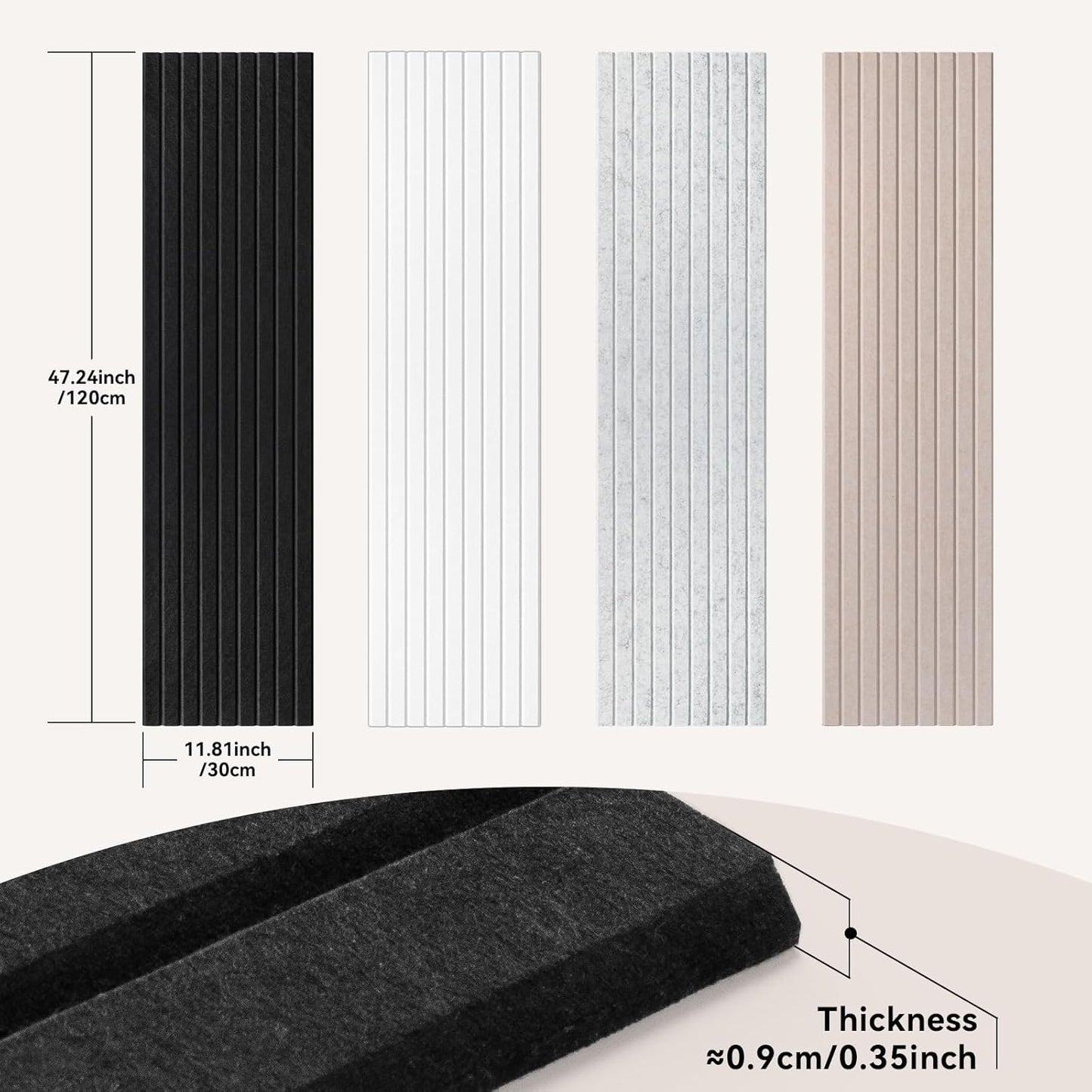 Self-Adhesive Acoustic Panels, 10 Pack Large Soundproof Wall Panel, High Density Sound Proof Panels, Decorative Absorbing Acoustic Treatment for Home Studio Office (Camel)