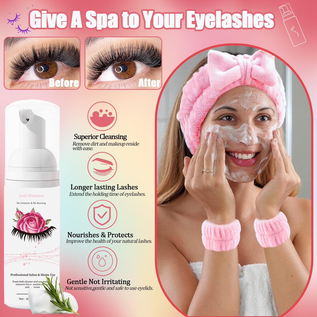 DIY Lash Extension Kit 684Pcs 10-18mm D Curl Lashes Clusters with Lash Bond and Seal Glue Remover Lash Shampoo Cleansing Brush Headband Wristband Tweezers Eyelash Brush Applicator