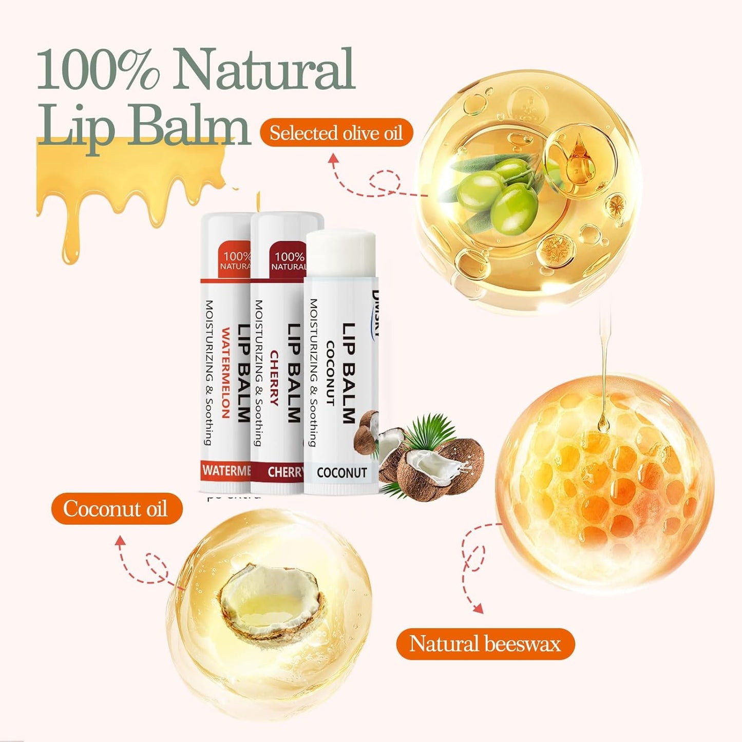 Dmsky Fruit Lip Balm Variety Pack, Hydrating Lip Balm for Men, Women & Kids, 0.15 OZ, 88 count