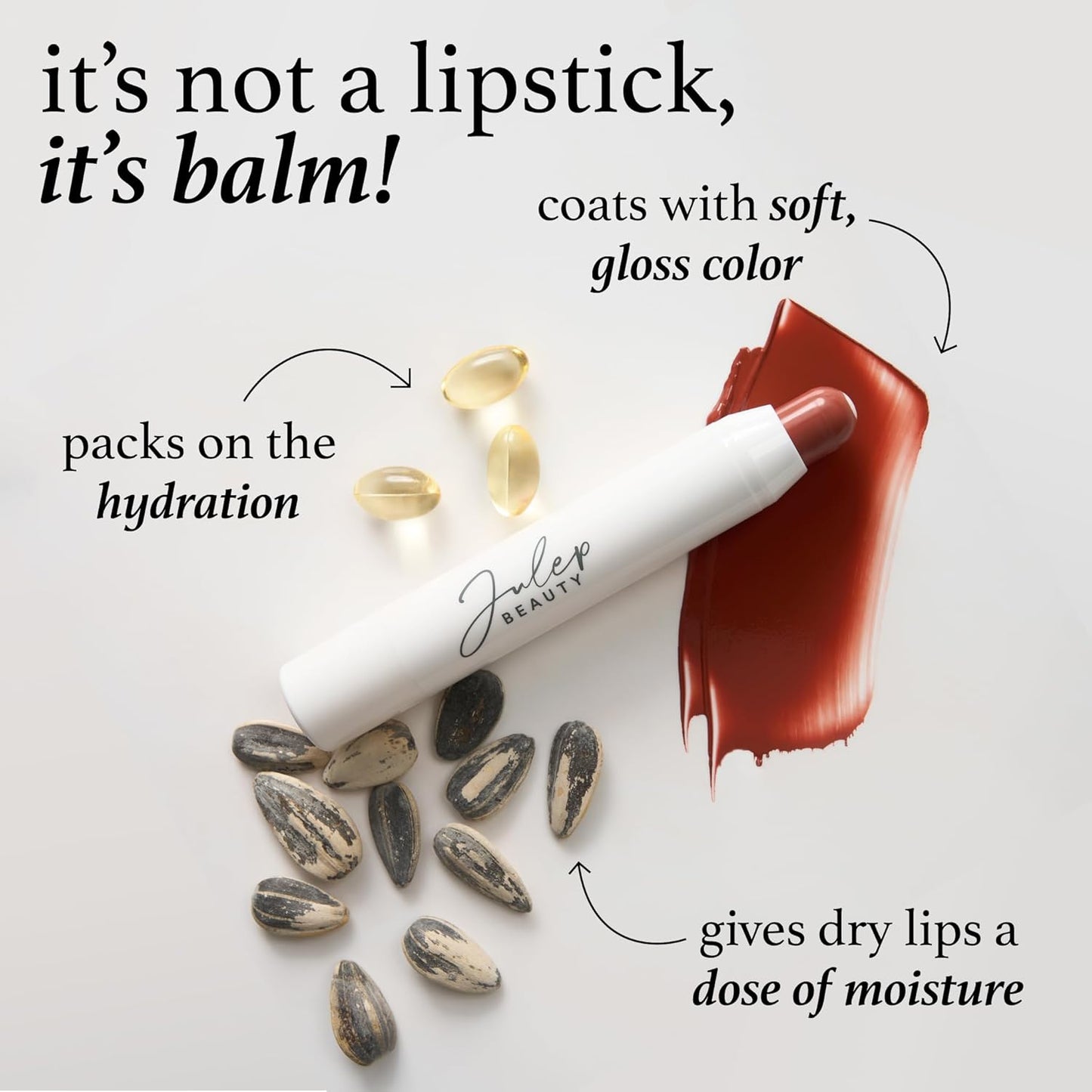 Julep It's Balm Tint of Color Lip Balm - Roasted Peach | Hydrating Lip Color with Vitamin E Core | Natural Gloss Finish | Vegan & Cruelty-Free