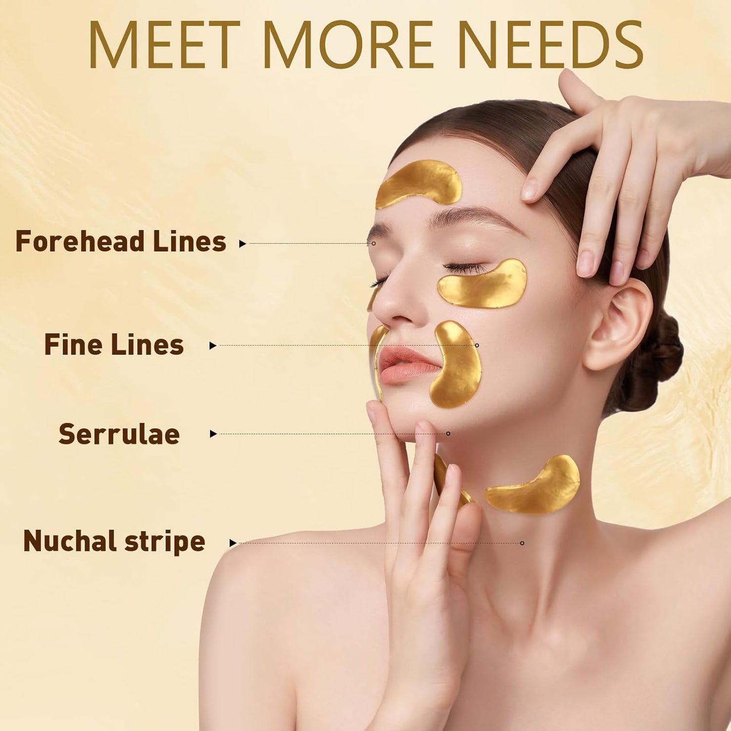 Under Eye Patches (30 Pairs), Collagen Skin Care Products,24K Gold Under Eye Mask for Puffy Eyes,Dark Circles,Undereye Bags and Wrinkles,Natural Ingredients.