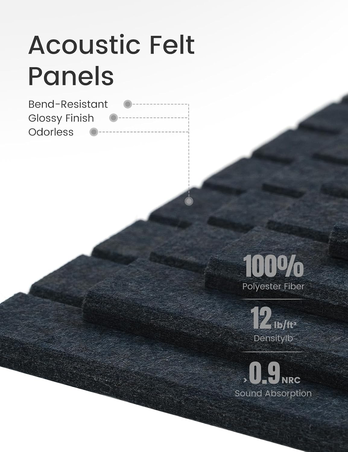 Large Felt Bulletin Board 48" x 36" Cork Board Alternative-12 Pack with 70 Safe Removable Adhesive Tabs, Cork Boards for Walls for Home Office Classroom Pin Board (Deep Charcoal Blue)