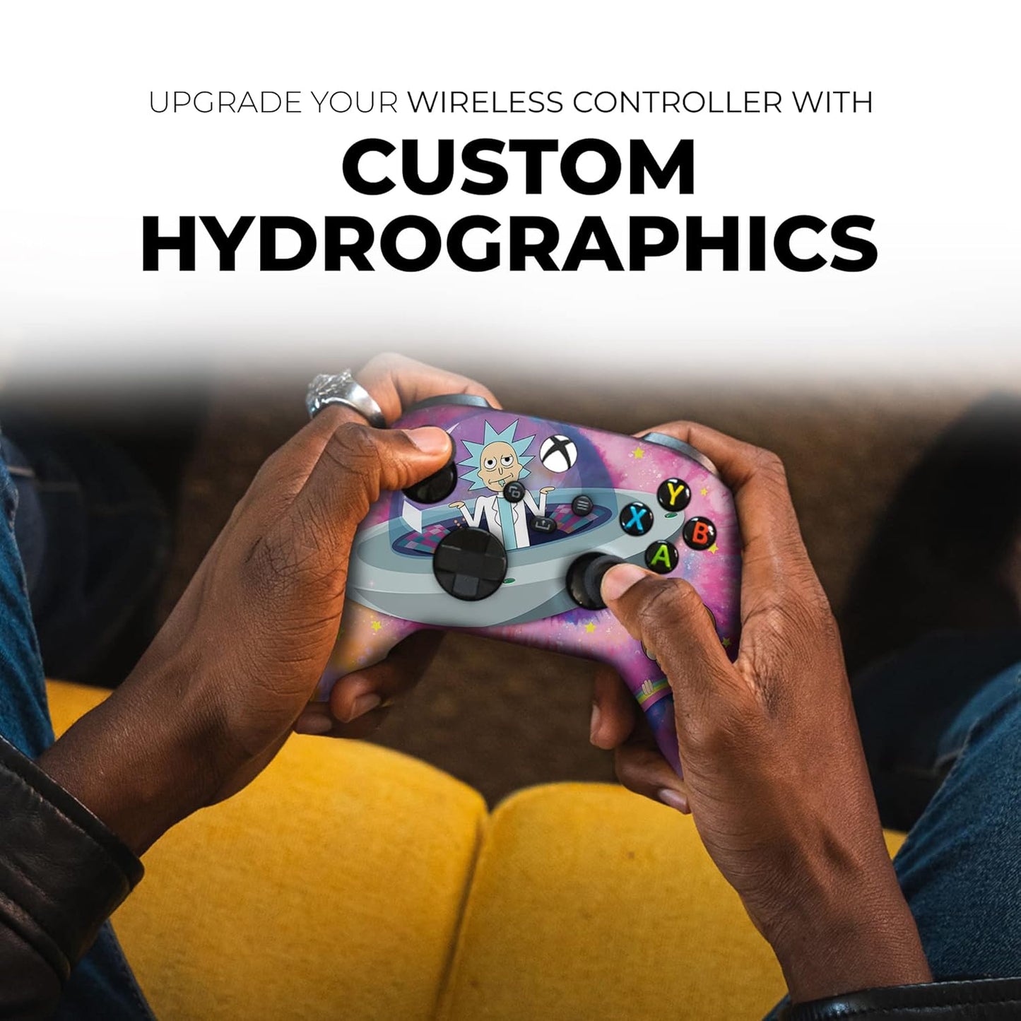 DreamController Schwifty Rickky & Mortty Custom X-box Controller Wireless compatible with X-box One/Series X/S Proudly Customized in USA with Permanent HYDRODIP (NOT JUST A SKIN)(MODDED)