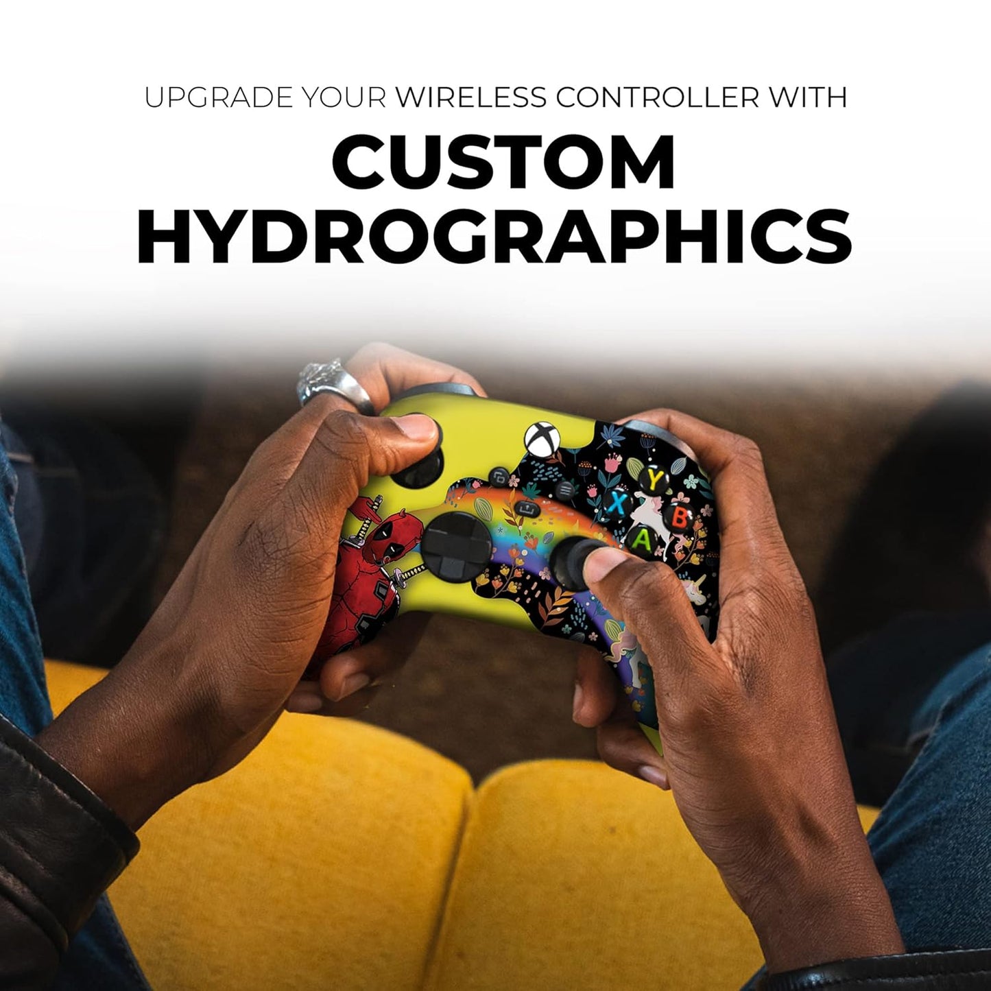 DreamController Deaddpool & Unicorn Custom X-box Controller Wireless compatible with X-box One/Series X/S Proudly Customized in USA with Permanent HYDRO-DIP Printing (NOT JUST A SKIN)