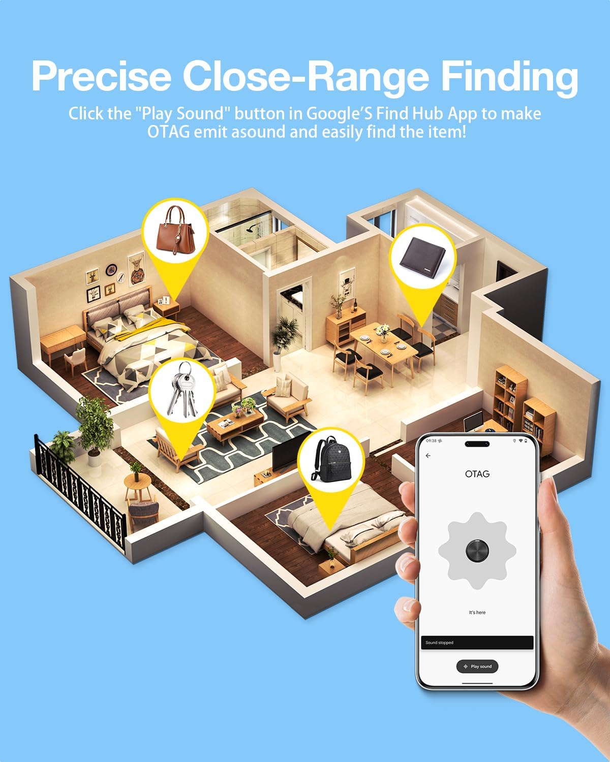 Air Tags for Android,Air Tags-4 Pack Android,Android Tracker Tags,2 Year Battery Life,Google Find Trackers for Google'S Find Hub App,IP65 Waterproof Luggage Tracker Android for Keys,Wallets,Suitcases