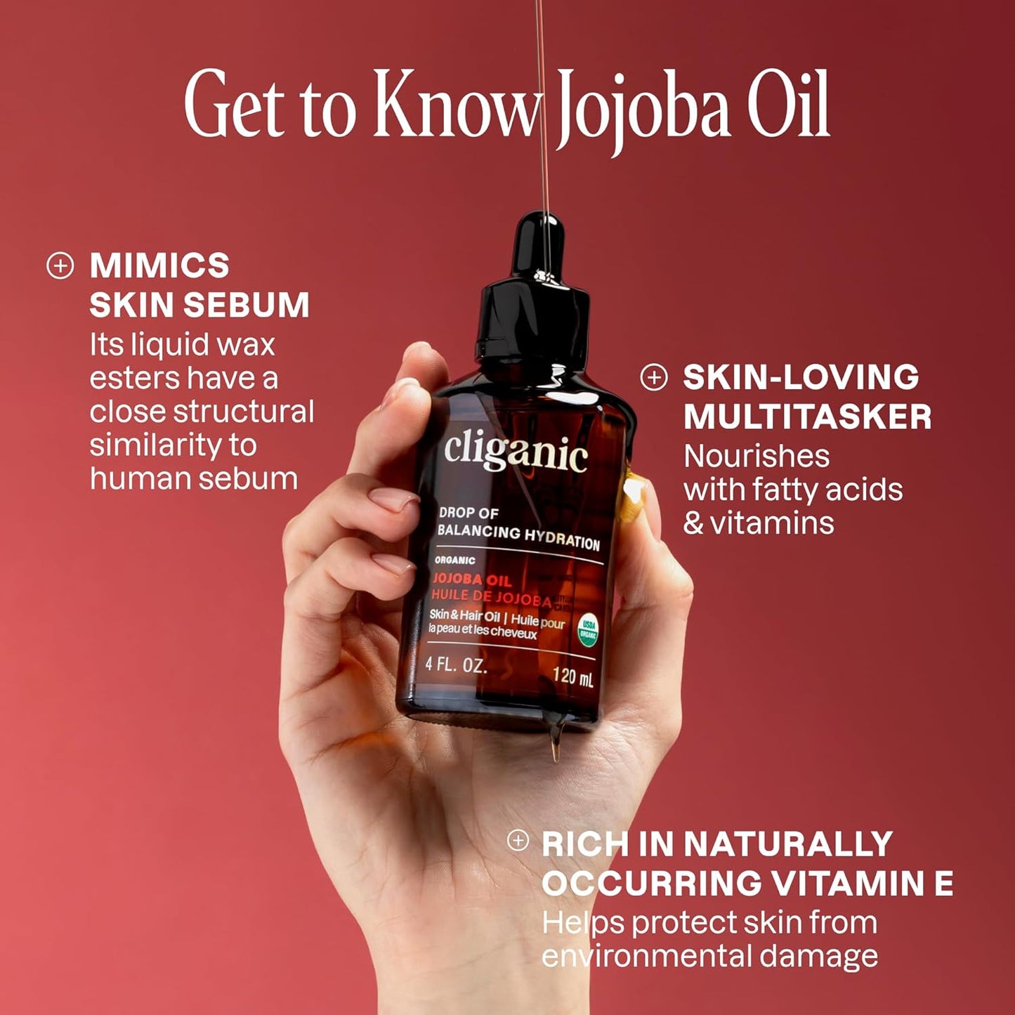 Cliganic Organic Jojoba Oil 128oz with Pump (Gallon Size), Bulk, 100% Pure - Non-GMO