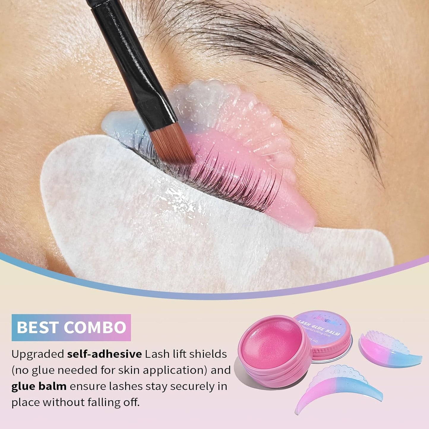 Libeauty Tube Design Lash Lift Kit with Glue Balm, Brow Lamination Kit, Easy to Apply for Salon and Beginner
