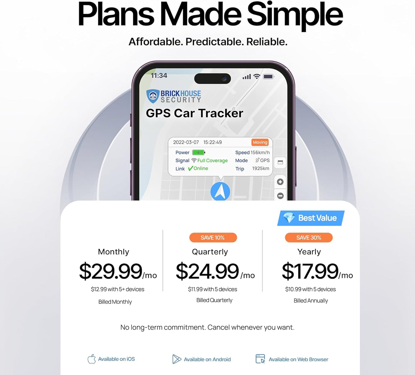Brickhouse Security GPS Tracker for Vehicles- TrackPort OBD II Tracking Device- Tracker for Car Location and Speed- Mini OBD GPS Tracker for Vehicles- GPS Trackers- Subscription Required