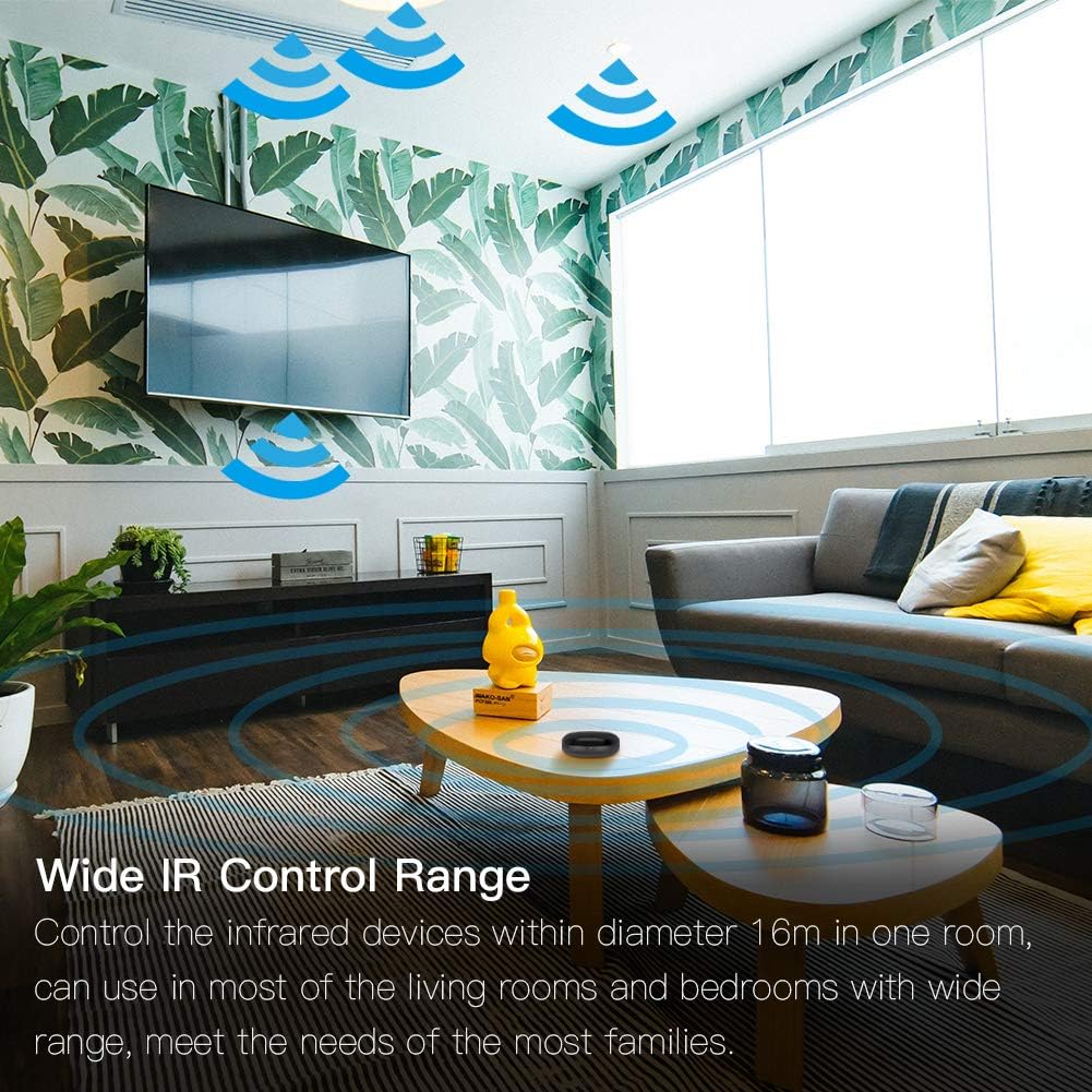 MOES WiFi Smart IR Remote Controller Smart Home Infrared Universal Remote Blaster,One for All Control AC TV DVD CD AUD SAT etc,Compatible with Alexa and Google Assistant,No Hub Required
