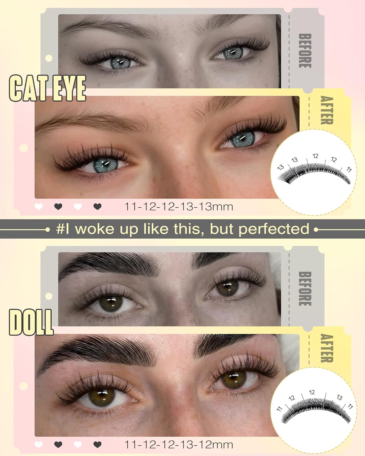 Natural Lash Clusters Wispy Manga Eyelash Clusters Fairy Lash Extension C Curl Cluster Eyelashes Extensions 180pcs