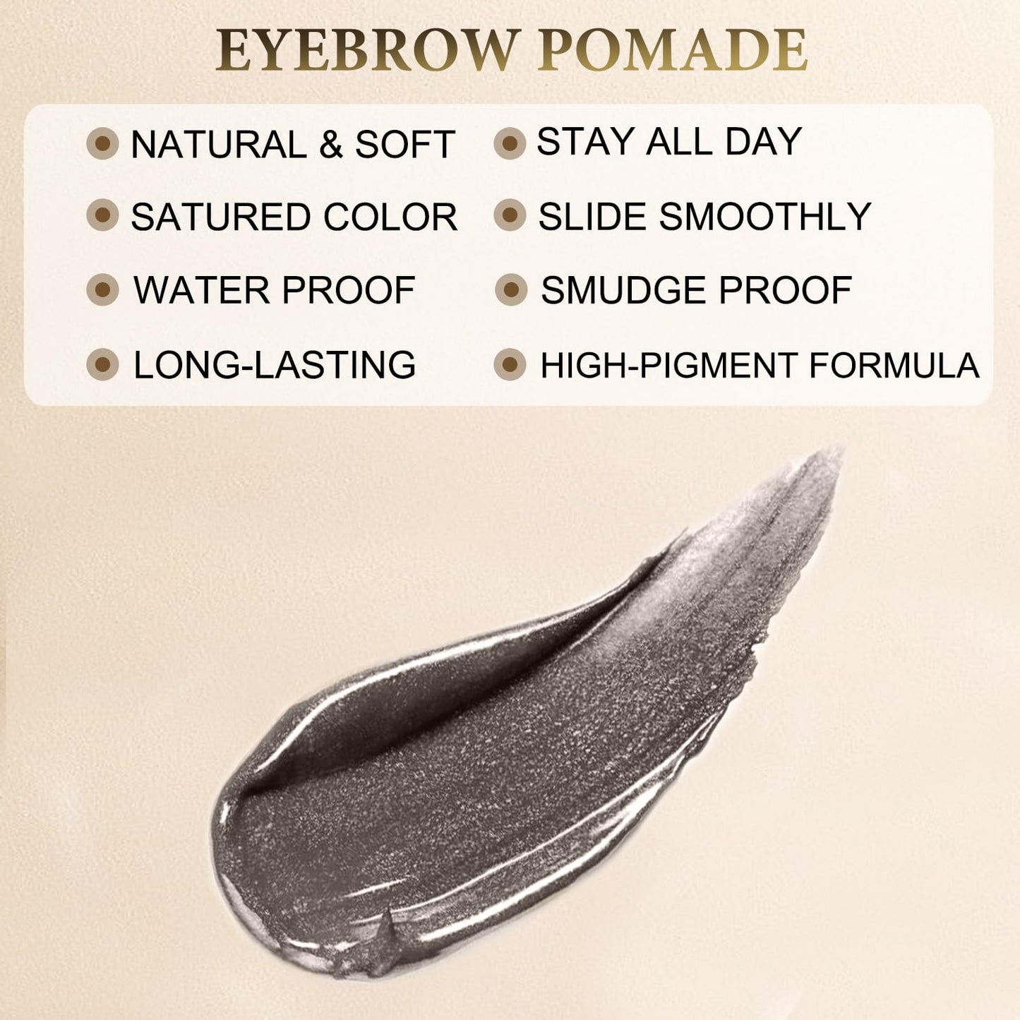 Eyebrow Pencil Makeup Kit, with Waterproof 2-IN-1 Microblading Eyebrow Pen, Eyebrow Pomade, Eyeliner and Dual-ended Eyebrow Brush, Brow Pencil Kit for Natural Eyebrows - Dark Grey