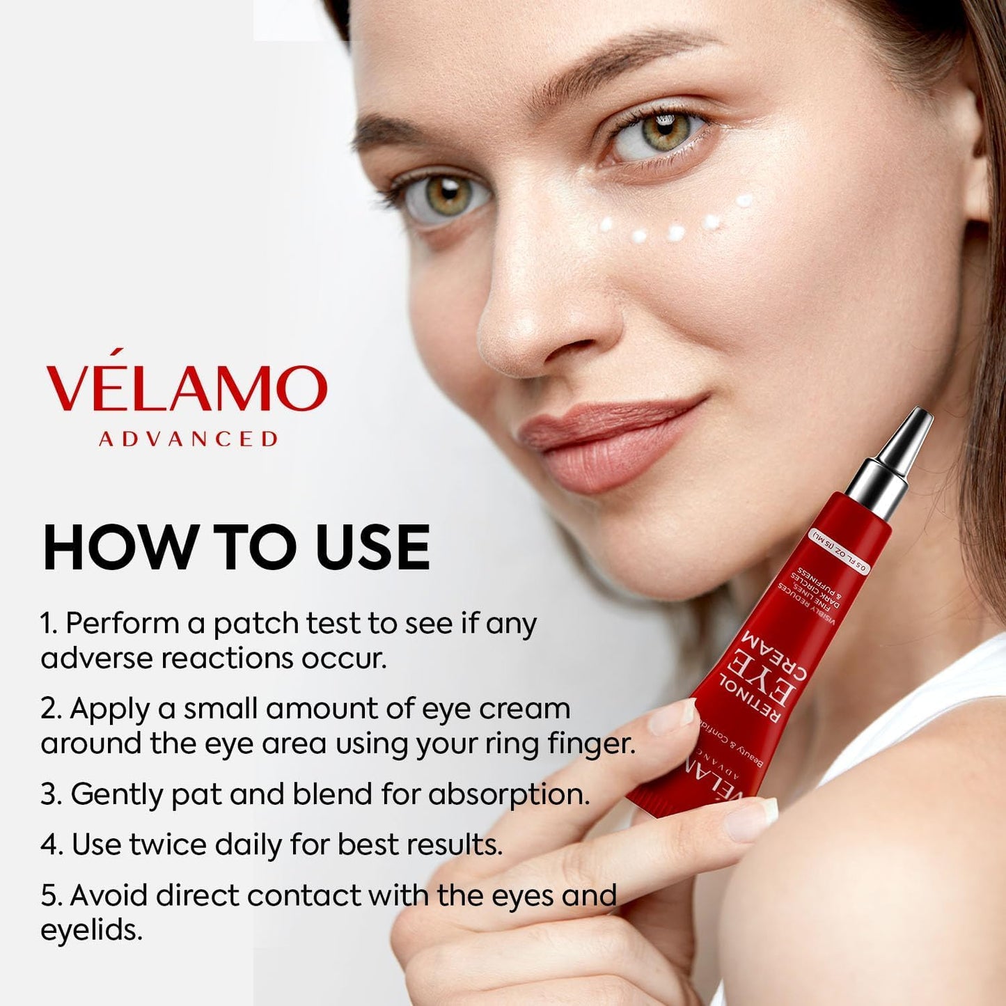Rapid Reduction Retinol Eye Cream: Under Eye Cream Instantly Reduces Wrinkles Fine Lines Under Eye Bags Puffiness Dark Circles Crow's Feet - Rapid Face Lifting Tightening Firming 1 OZ/15G
