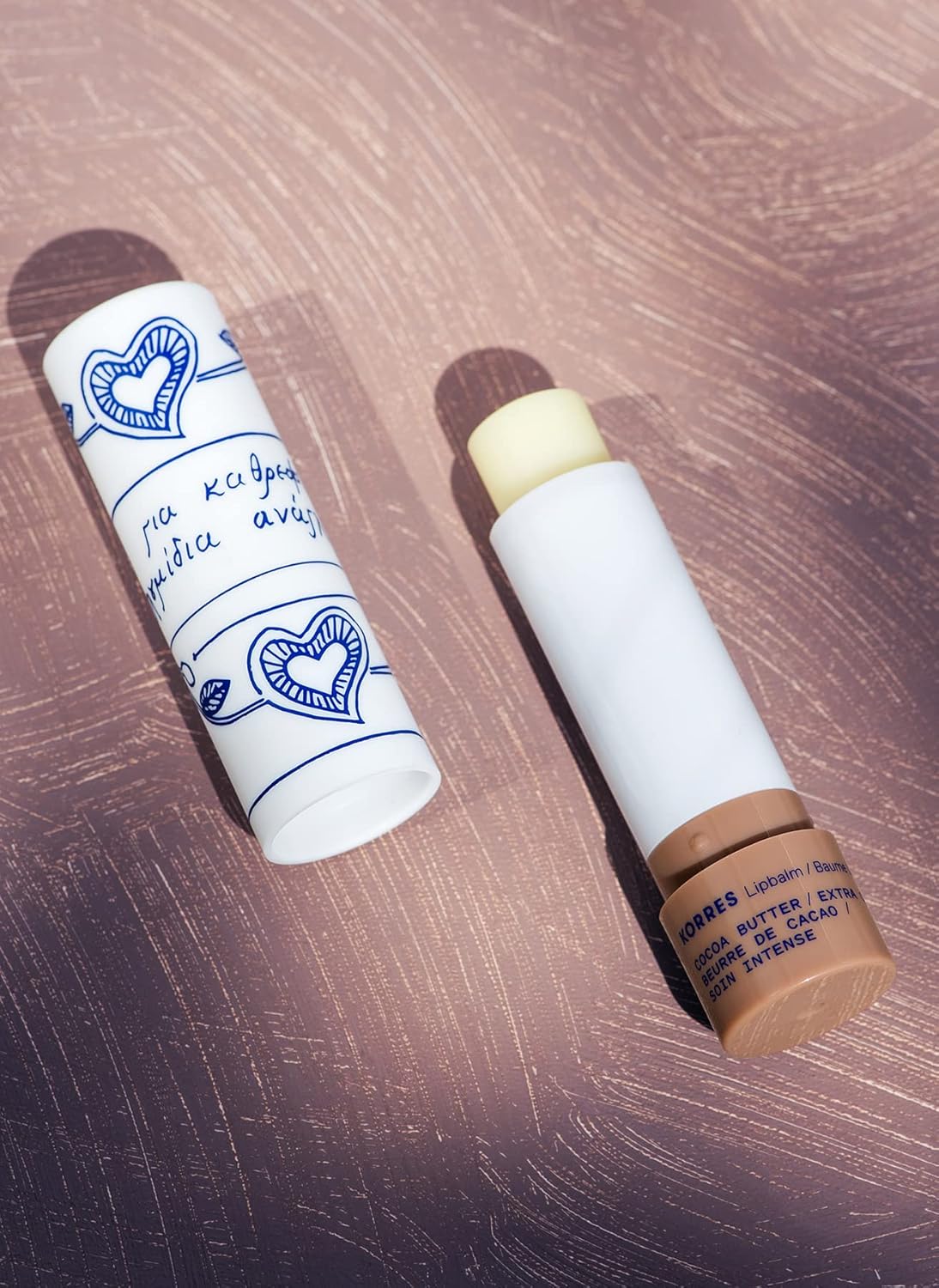 KORRES Lip Butter Stick Cocoa Butter Hydrating Lip Balm with Greek Hypericum Balsam Oil, Moisturizing Natural Shine & Subtle Tint for Soft Smooth Lips, Lip Care for Women & Men, 0.17 Oz Stick