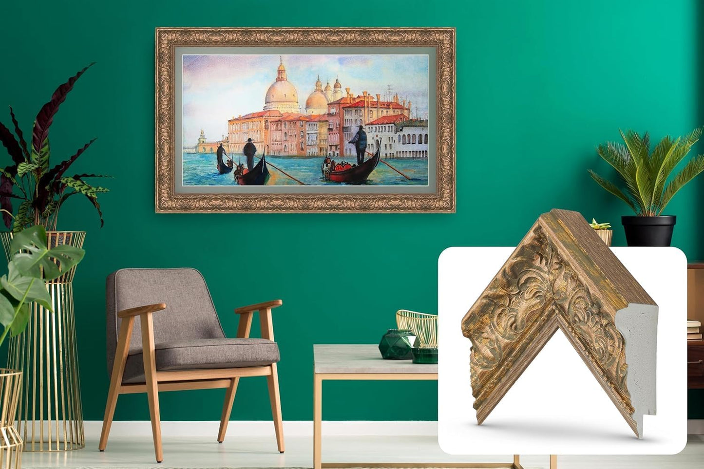 Tuscan Copper 3" Color Chip Premiere Deco TV Frame (32",43",50",55",65",75",85") Compatible ONLY with Samsung The Frame and Pro TVs (Fits 2021-2025, LS03A,LS03B,LS03C,LS03D,LS03FA,LS03FW)