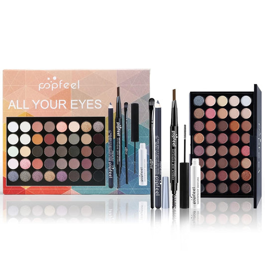 All in One Makeup Kit,40 Colors Eyeshadow Palette,Christmas Makeup Kit,Full Starter Cosmetics Set with Makeup Brushes,Brow Pencil, Mascara,Women and Teens Makeup Gift Set
