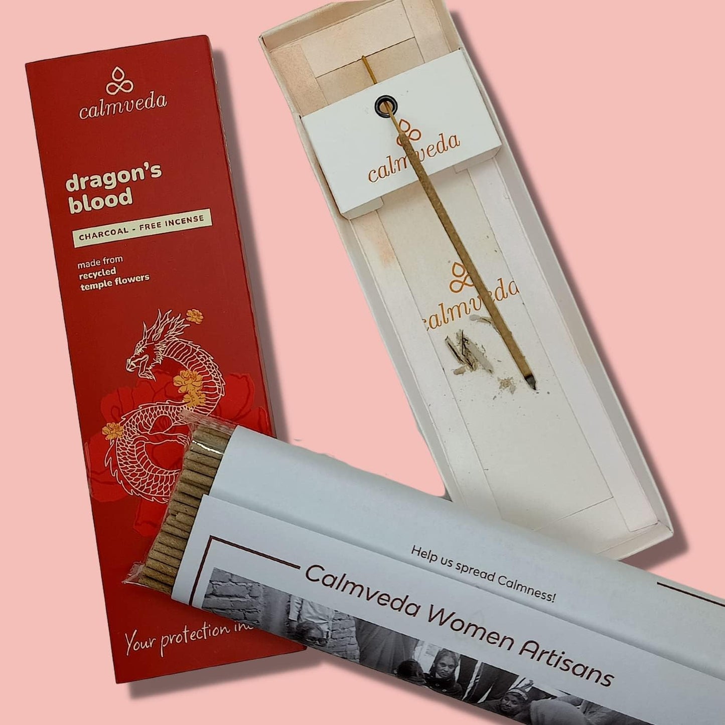 Peru Dragons Blood Incense Sticks - (80 Scented Sticks) Charcoal Free, Made from Upcycled Flowers | Sweet, Spicy & Ambery Notes | Protection Incense Sticks for Bad Energy Cleansing (Sangre de Grado)