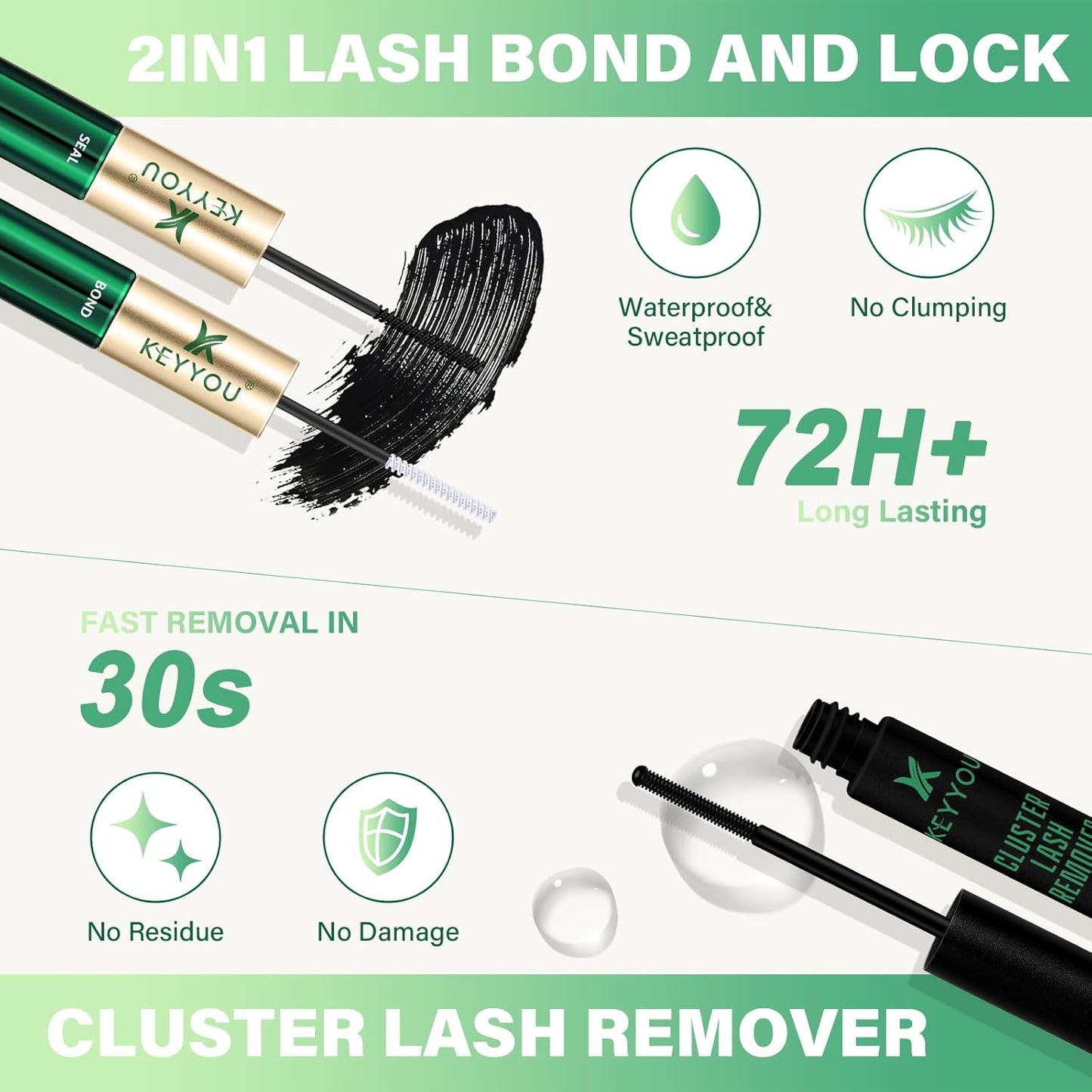 KEYYOU Lash Extension Kit DIY 300Pcs Lash Clusters Eyelash Extension Kit 30D D Curl 9-18MIX Lash Clusters Kit with Lash Glue Remover Applicator Easy to Use for Beginners(Kit,30D-D,9-18MIX)