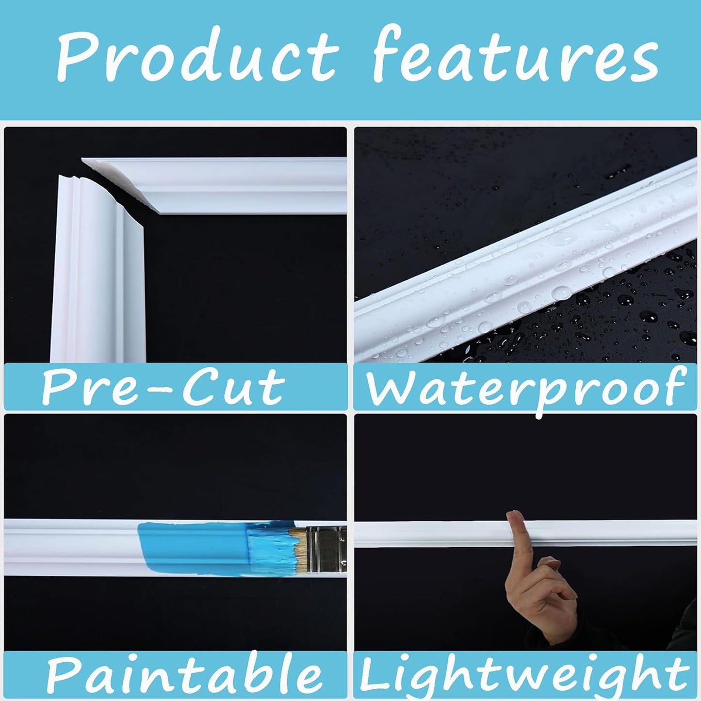 3 PCS Premade Wainscoting Panels Accent Wall Panels for Interior Wall Decor Easy DIY Build and Batten Chair Rail & Picture Frame Door Decor (16 x 24 in)