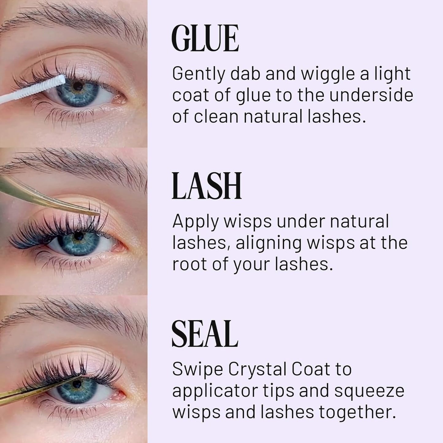 Lilac St - Dawn Natural Faux Eyelash Clusters (12mm, 3 Pack) - No "Makeup" Look - DIY Lash Extension Wisps - Lightweight & Lifelike - Lasts 10 Days - Cruelty Free, Vegan, Women Founded - 30 Lashes