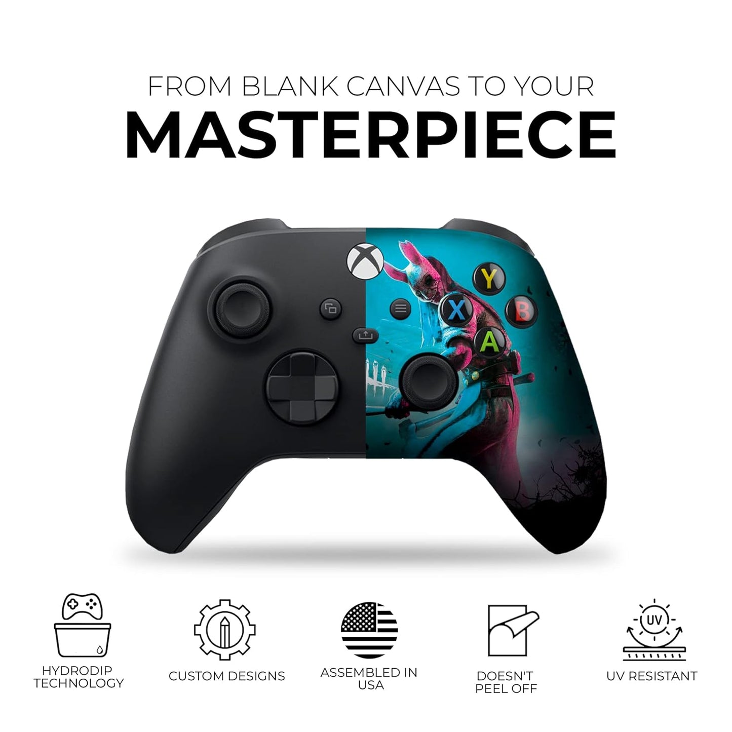 DreamController Dead By Daylighht Custom X-box Controller Wireless compatible with X-box One/Series X/S Proudly Customized in USA with Permanent HYDRO-DIP Printing (NOT JUST A SKIN).