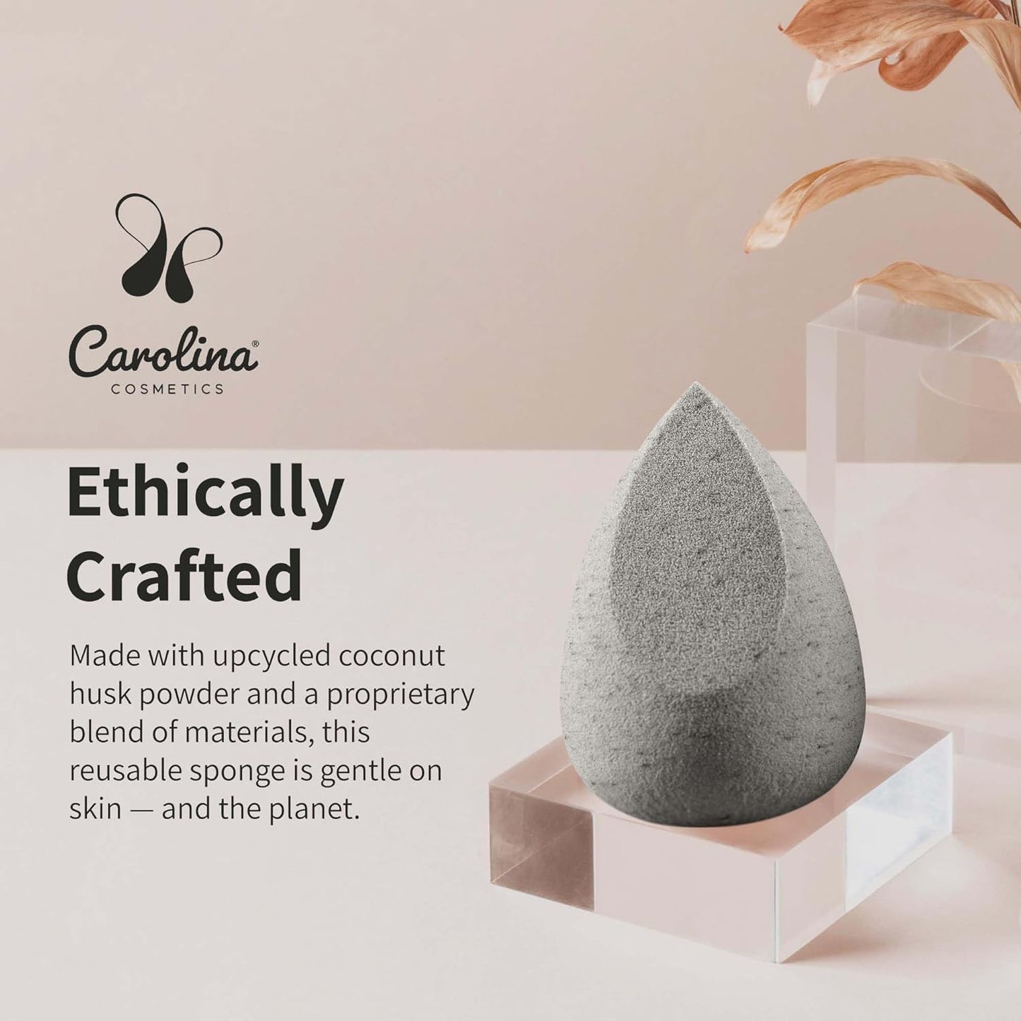 Beauty Blender, Plant-Based Makeup Sponge - Soft, Reusable, Latex-Free, Made with Coconut Husk Powder for Foundation & Concealer
