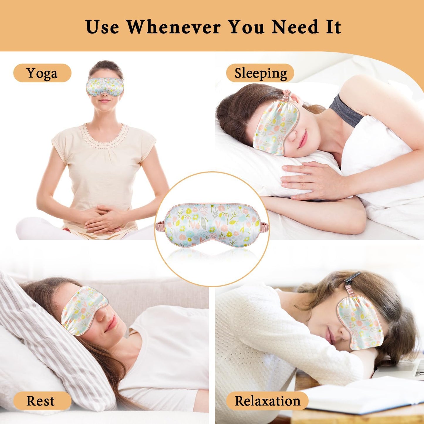 Cooling Eye Mask,Gel Eye Mask for Dark Circles,Migraines,Eye Surgery,Warm Compress for Eyes,Eye Mask for Dry Eyes,Blepharitis & Stye Eye Treatment,3 in 1 Weighted Eye Mask for Sleeping(Yellow)