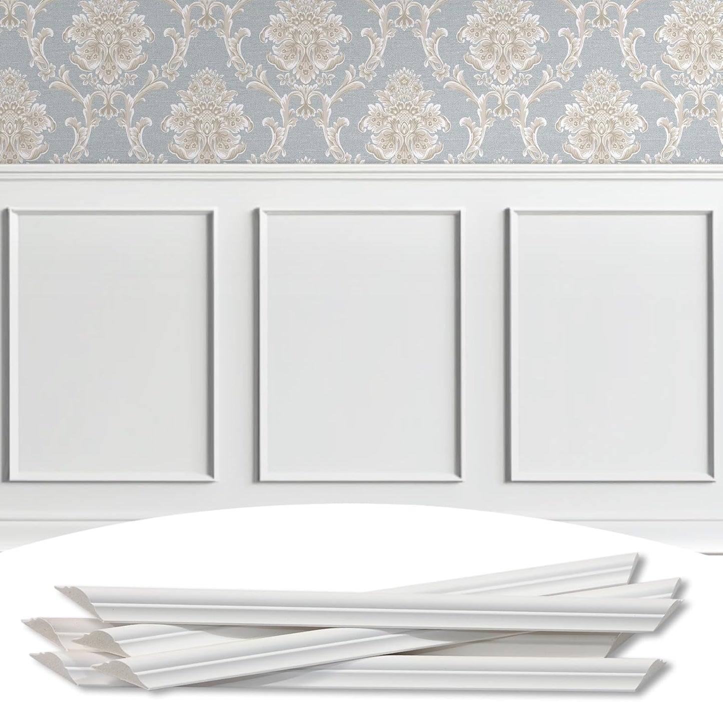3-Frame 16" x 24" Premade Accent Wall Molding Kit, Ready-to-Assemble Wainscoting Panels, Pre-Cut Chair Rail Moulding Trim Picture Frame for Home Décor