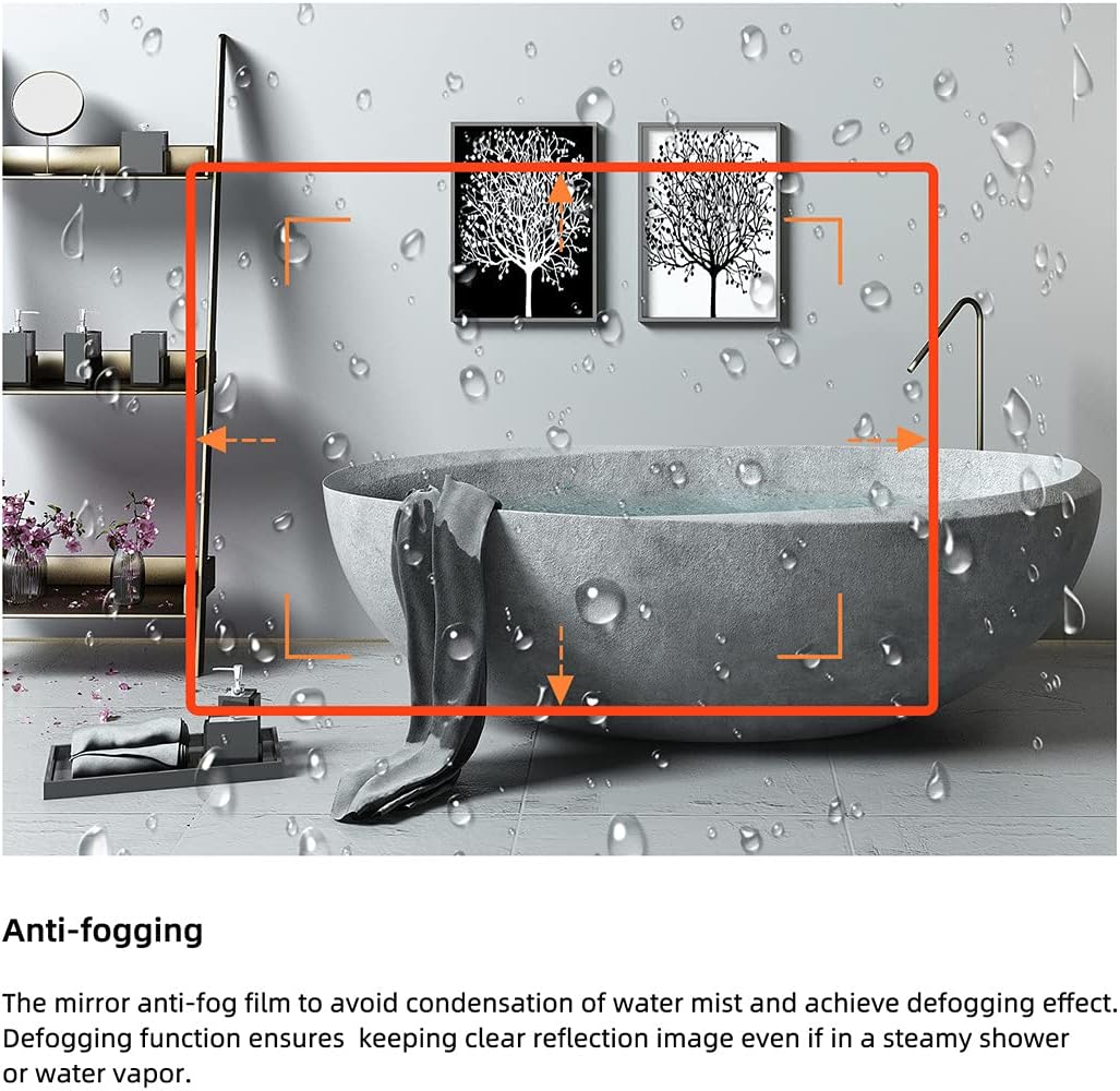 36" x 30" LED Bathroom Mirror Wall Mounted Anti-Fog Front Lighted Vanity Mirror Lighted Dimmable Led Makeup Mirror with Lights