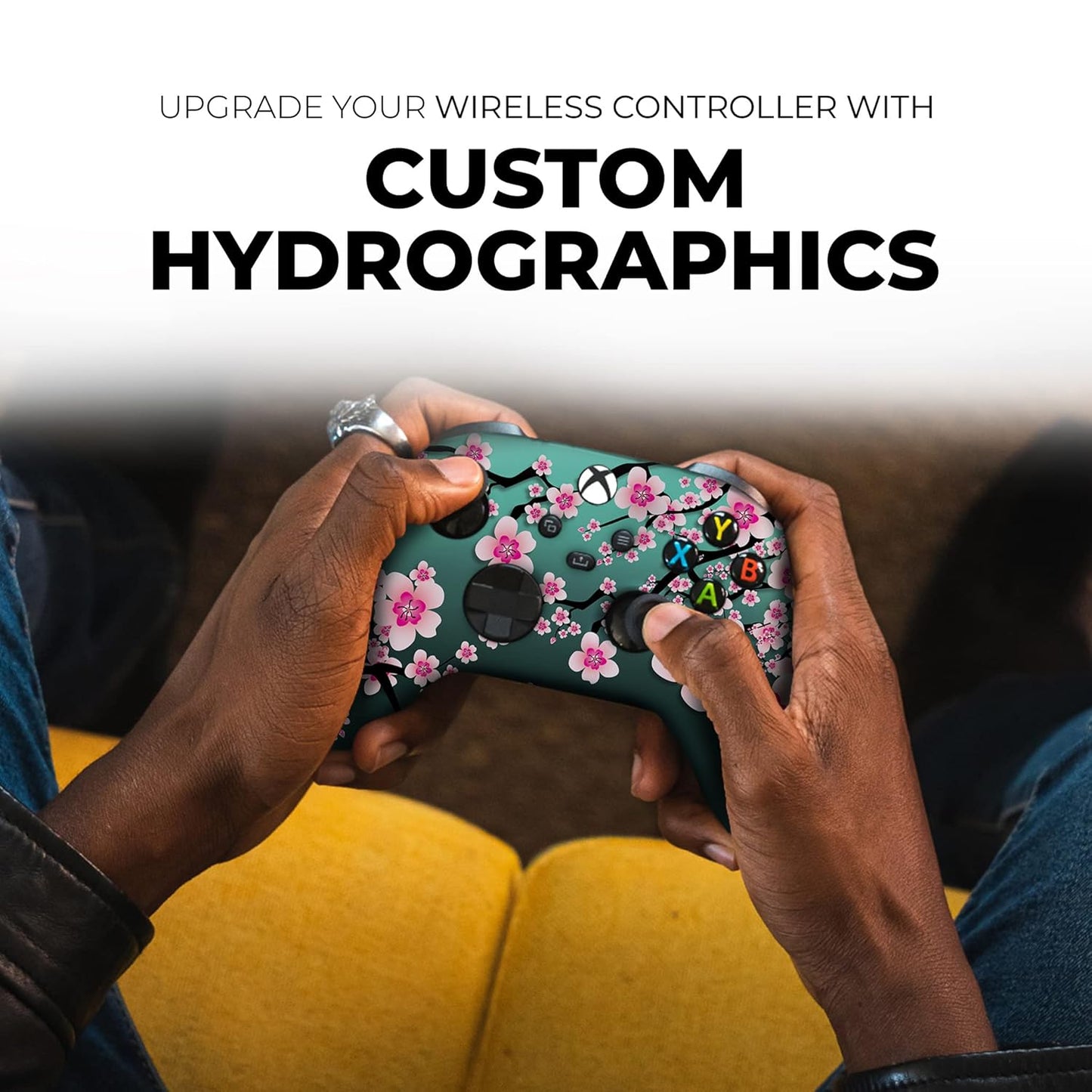 DreamController Cherry Blossom Custom X-box Controller Wireless compatible with X-box One/Series X/S Proudly Customized in USA with Permanent HYDRO-DIP Printing(NOT JUST A SKIN) (MODDED)