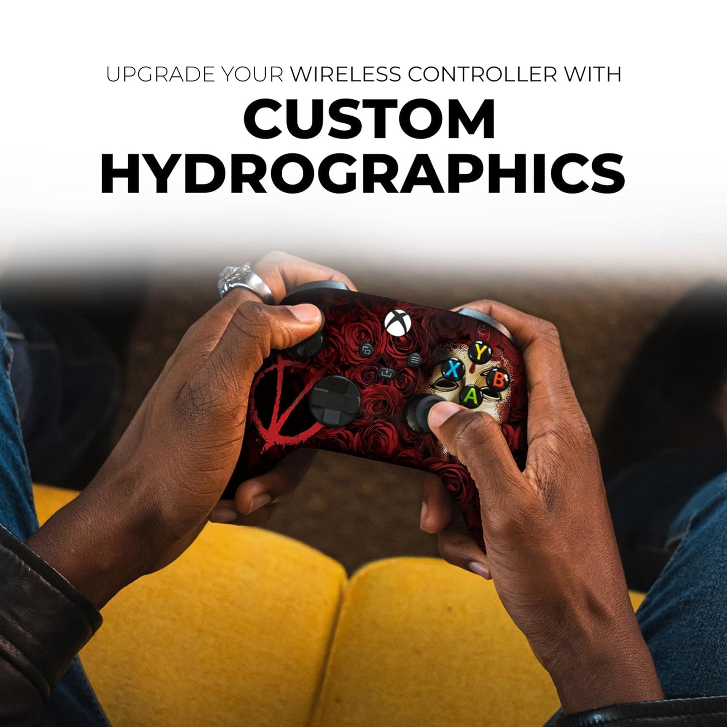 DreamController V For Venddeta Custom X-box Controller Wireless compatible with X-box One/Series X/S Proudly Customized in USA with Permanent HYDRO-DIP Printing (NOT JUST A SKIN)