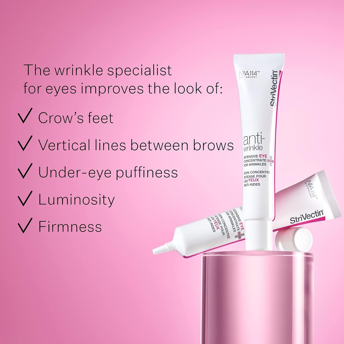 StriVectin Anti-Wrinkle Intensive Eye Cream Concentrate for Wrinkles PLUS, Targets Crow's Feet, Firmness, Puffiness & Dark Circles,White, 0.25 Fl oz (Pack of 1)