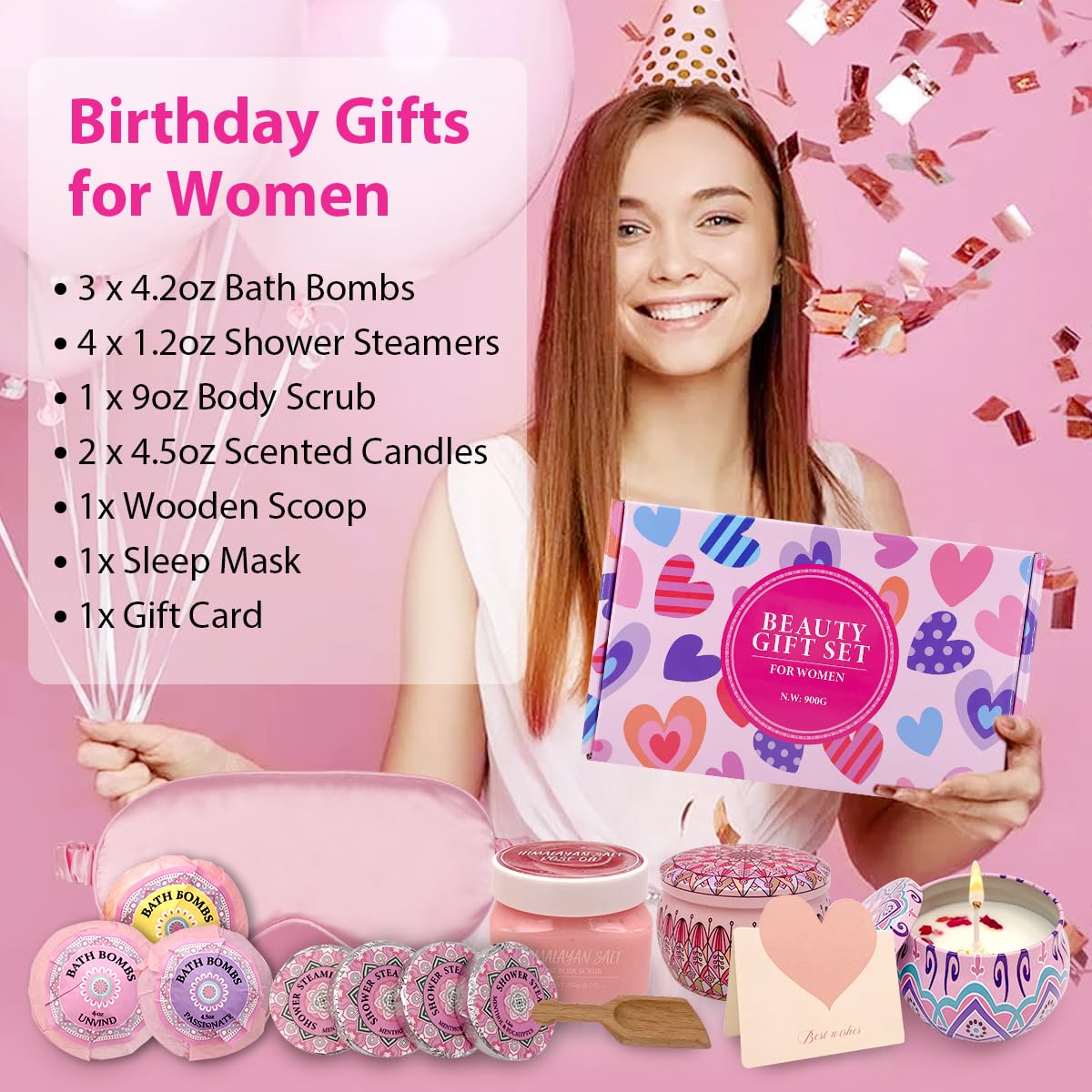 Birthday Gifts For Women, Gifts For Her, For Girlfriend, Mothers Day Gifts, Valentines Day Gifts, 13 in 1 Selfcare Gifts For Women…