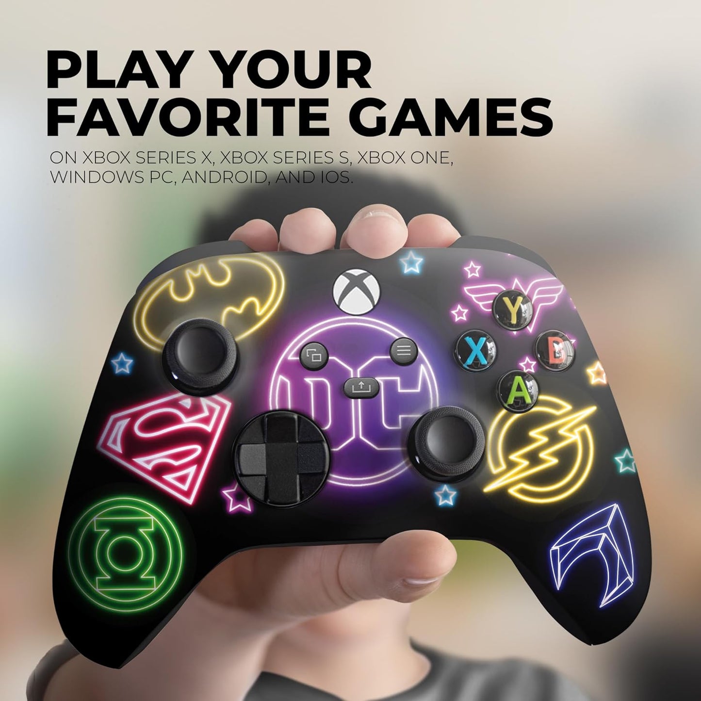DreamController DC Comiic NEON Custom X-box Controller Wireless compatible with X-box One/Series X/S Proudly Customized in USA I Permanent HYDRODIP Print(NOT JUST A SKIN)(MODDED)