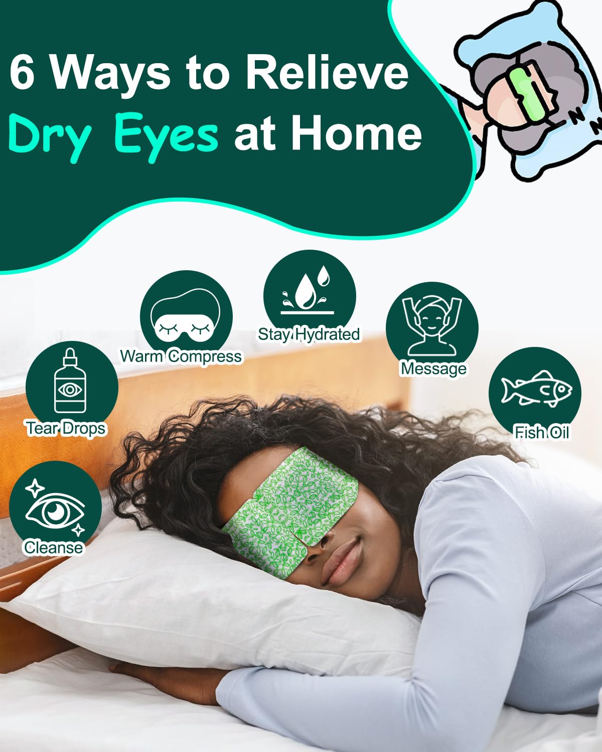 16 Packs Steam Eye Masks for Dry Eyes, SPA Warm Eye Mask, Relief Eye Fatigue Hot Sleep Eye Mask for Puffy Eyes Mask, Disposable Moist Heating Compress Pads for Sleeping- Unscented3