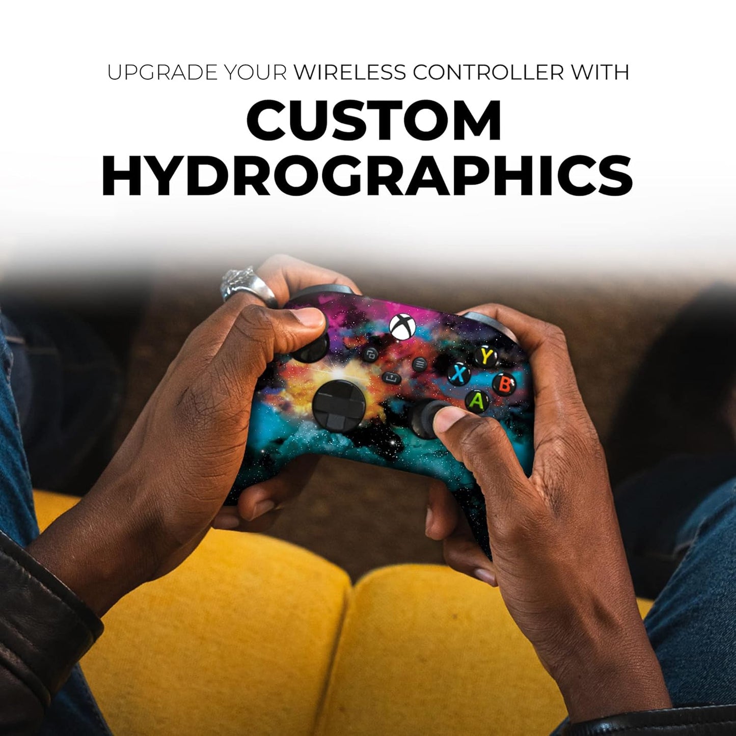 Galaxy Custom X-box Controller Wireless compatible with X-box One/X-box Series X/S by DreamController | Proudly Customized in USA with Permanent HYDRO-DIP Printing(NOT JUST A SKIN) (MODDED)