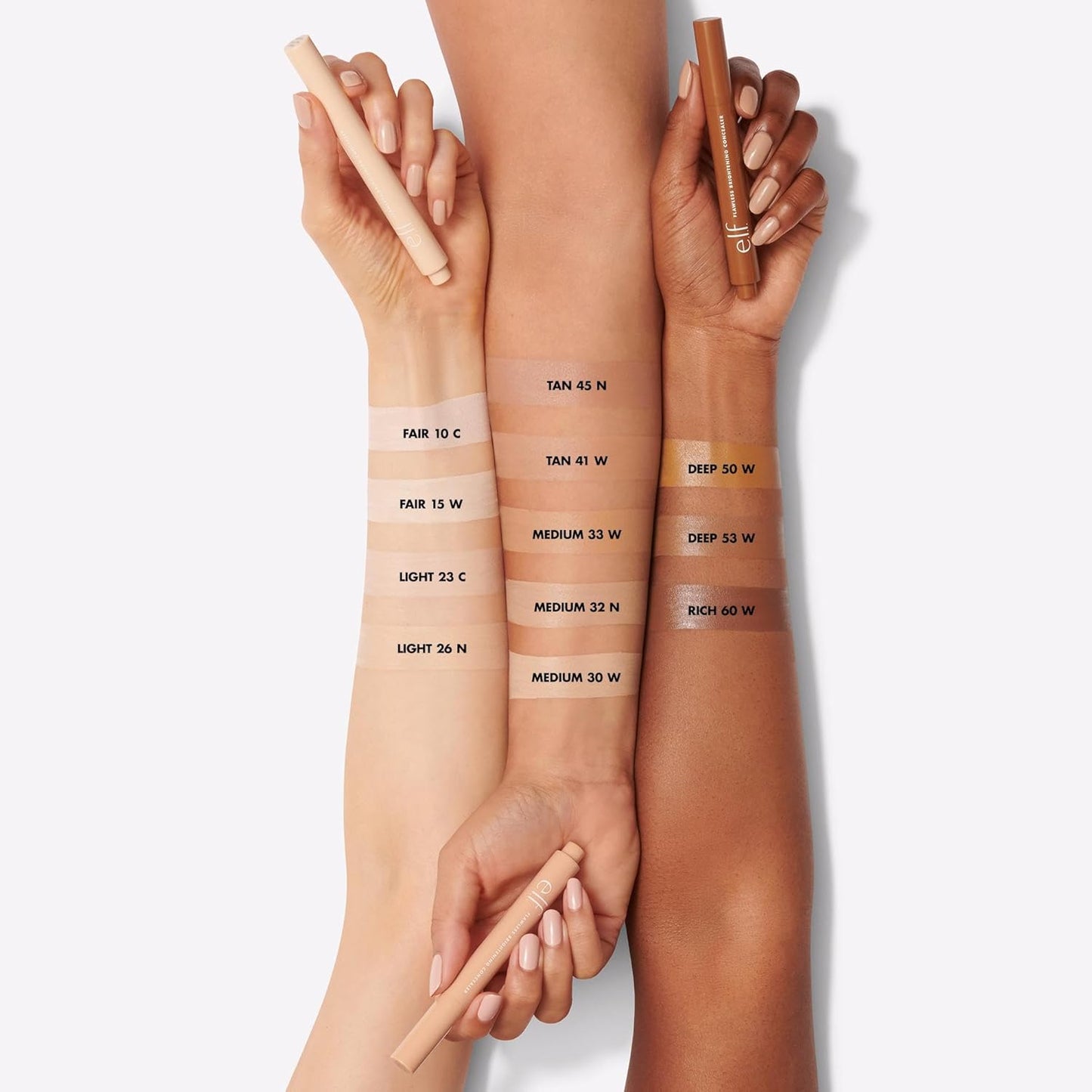 e.l.f. Flawless Brightening Concealer, Illuminating & Highlighting Face Makeup, Conceals Dark Under Eye Circles, Deep 53 W, 0.07 Fl Oz