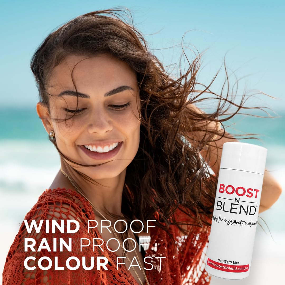 BOOST N BLEND Hair Fibers for Thinning Hair, Cotton Hair Volumizer for Women (25g/0.88oz) - Warm Cinnamon Brown